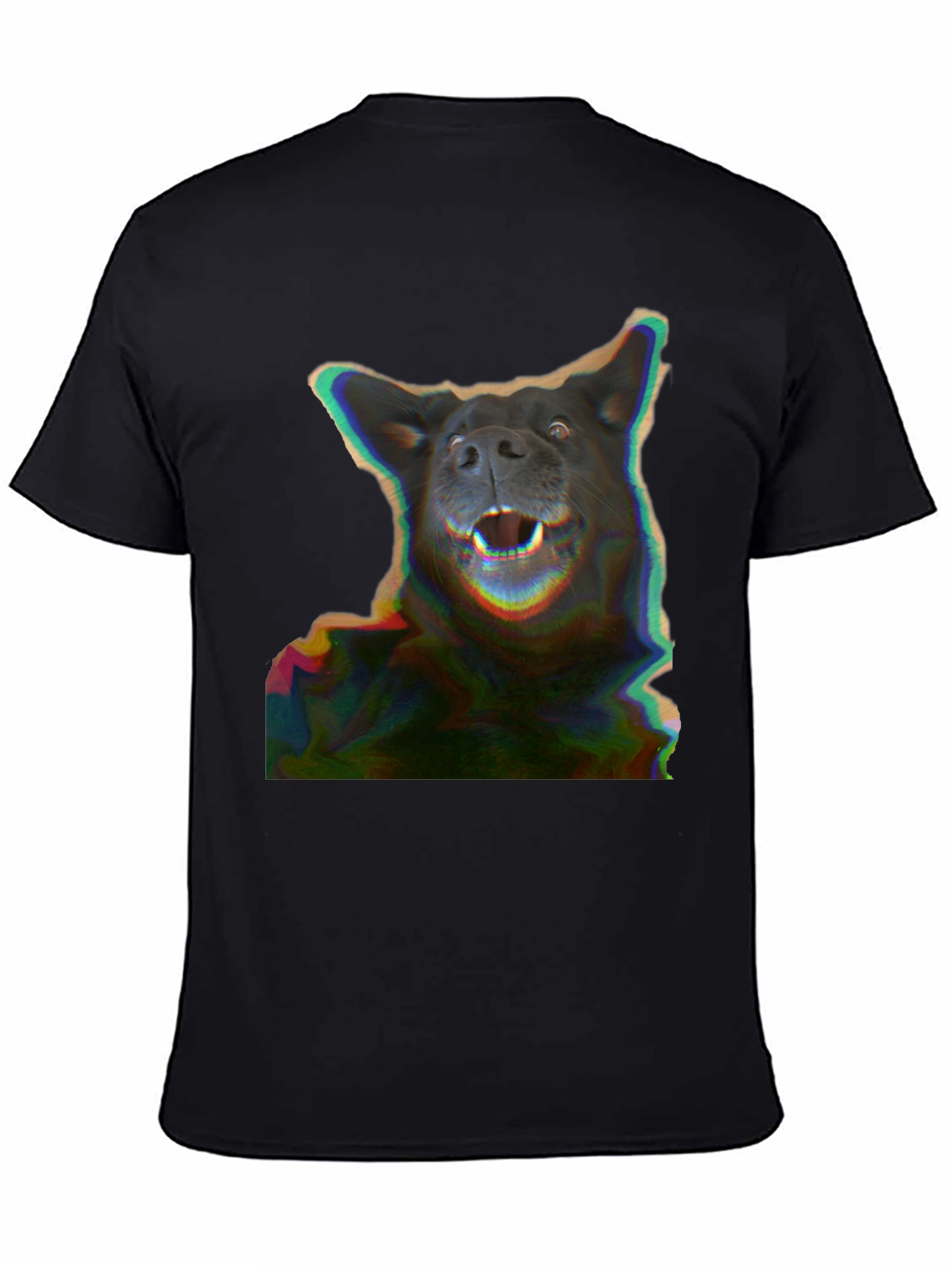 Glitch Dog Graphic Tee - Black Comfort Fit