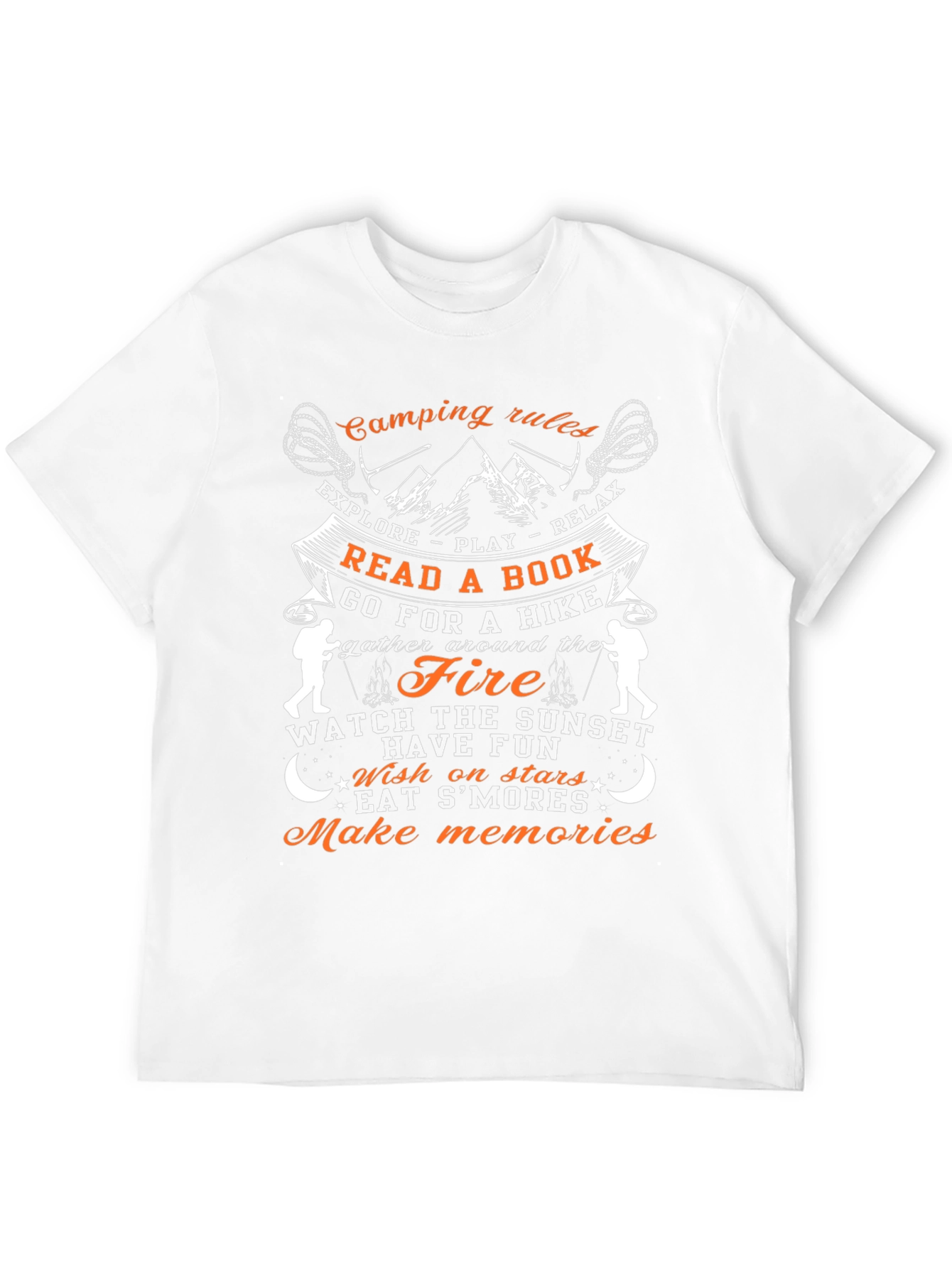 Camping Rules Graphic T-Shirt - Explore Relax Enjoy