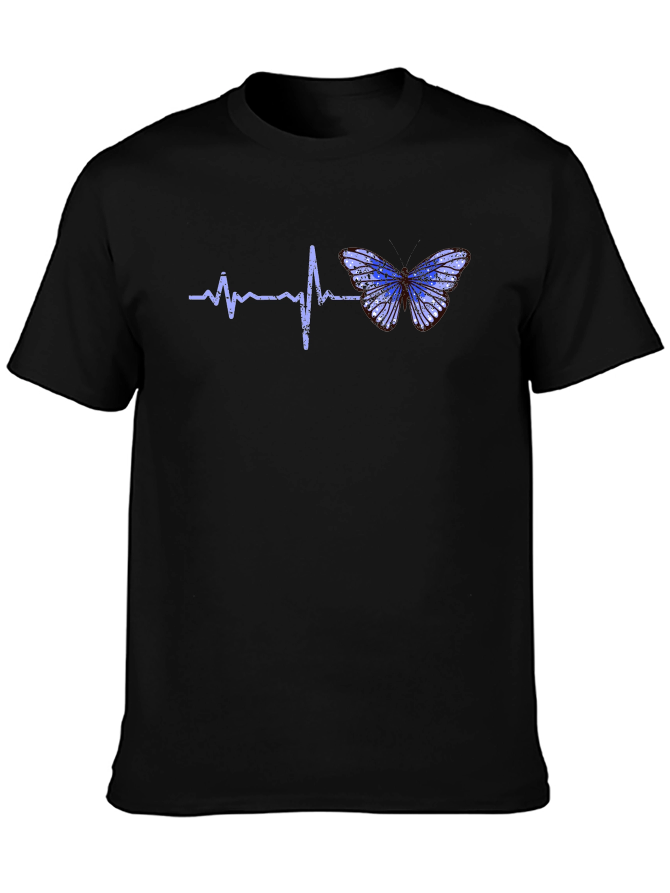 Heartbeat Butterfly Graphic Tee - Black T-Shirt