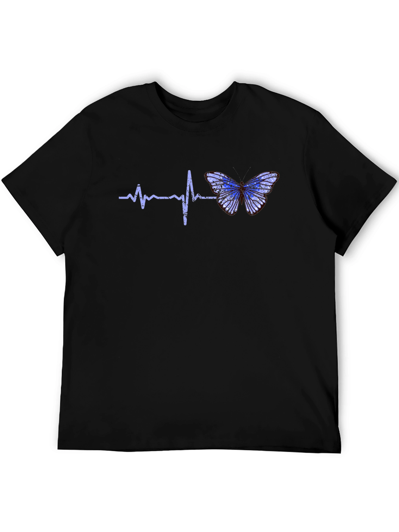 Heartbeat Butterfly Graphic Tee - Black T-Shirt