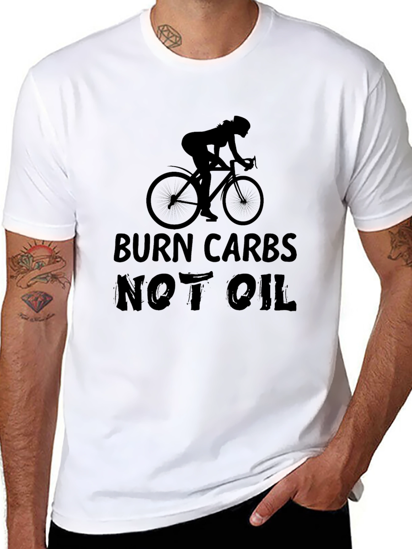 Burn Carbs Not Oil Cycling Graphic Tee