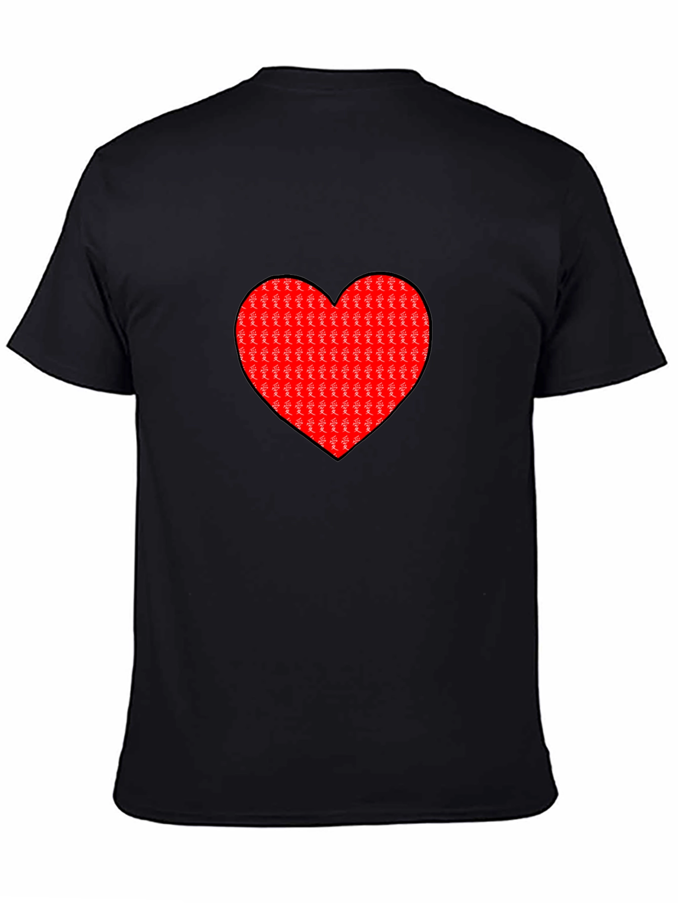 Love Heart Graphic Black T-Shirt