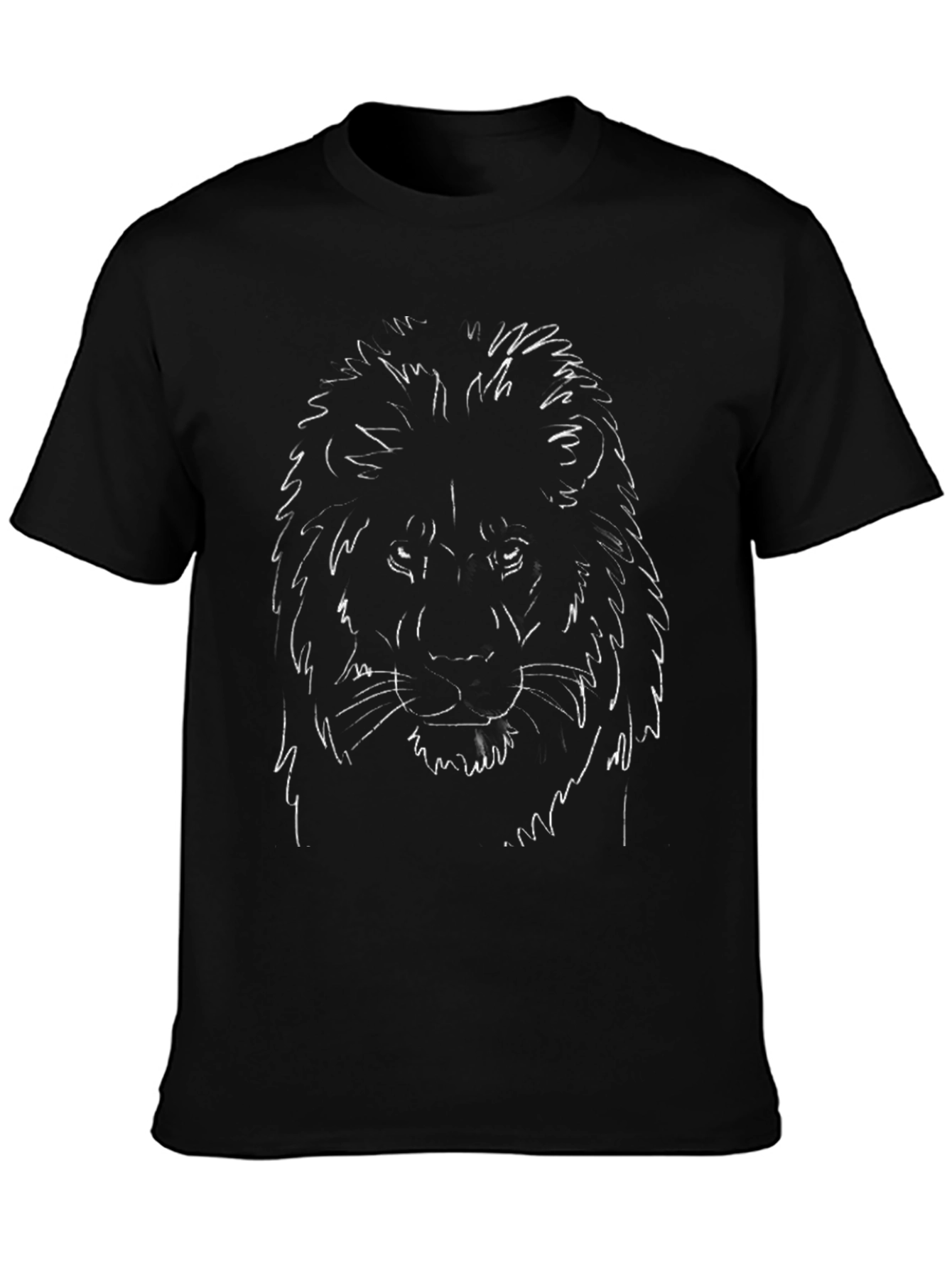Lion Sketch Graphic Black T-Shirt