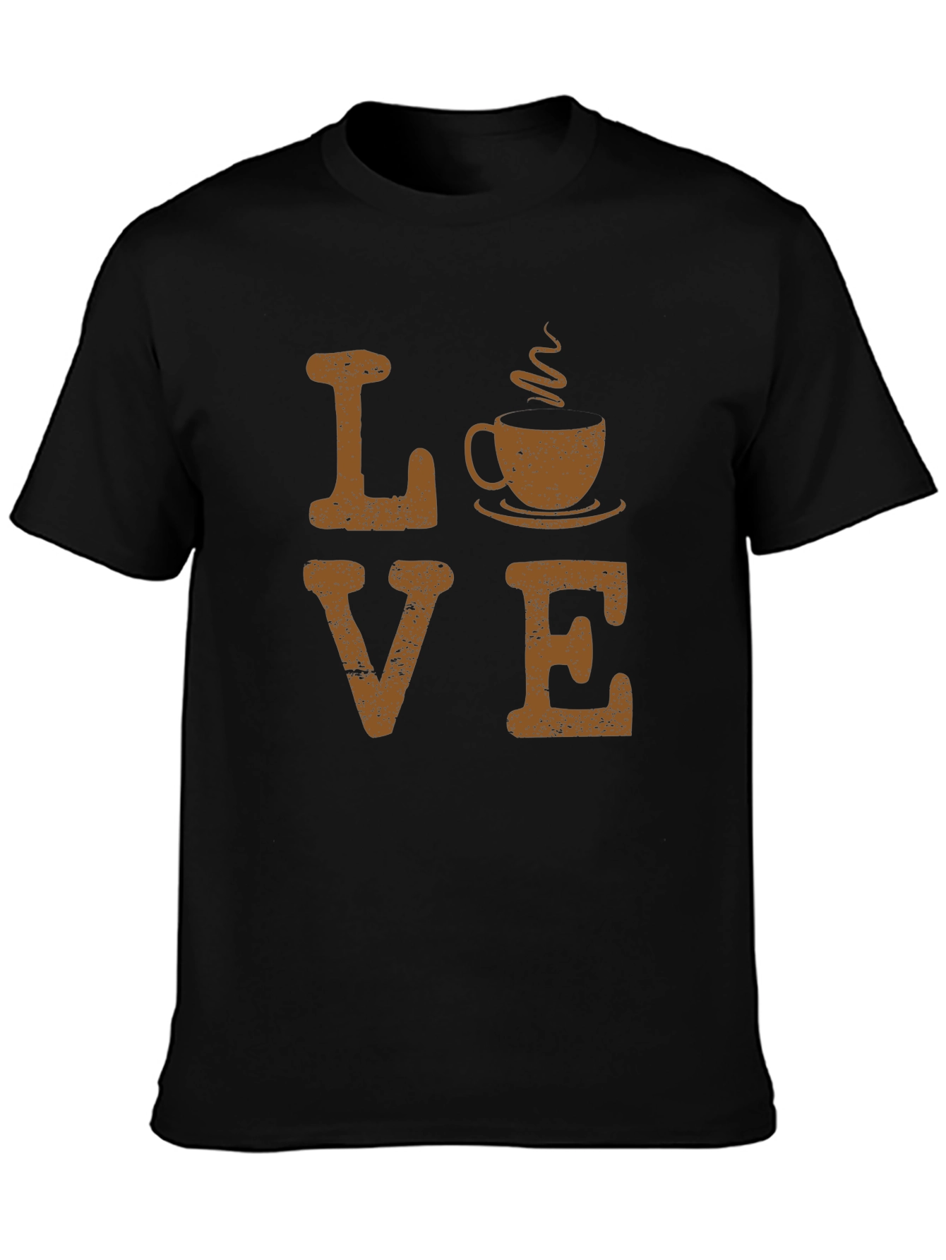 Love Coffee Graphic Tee - Black Cotton Blend