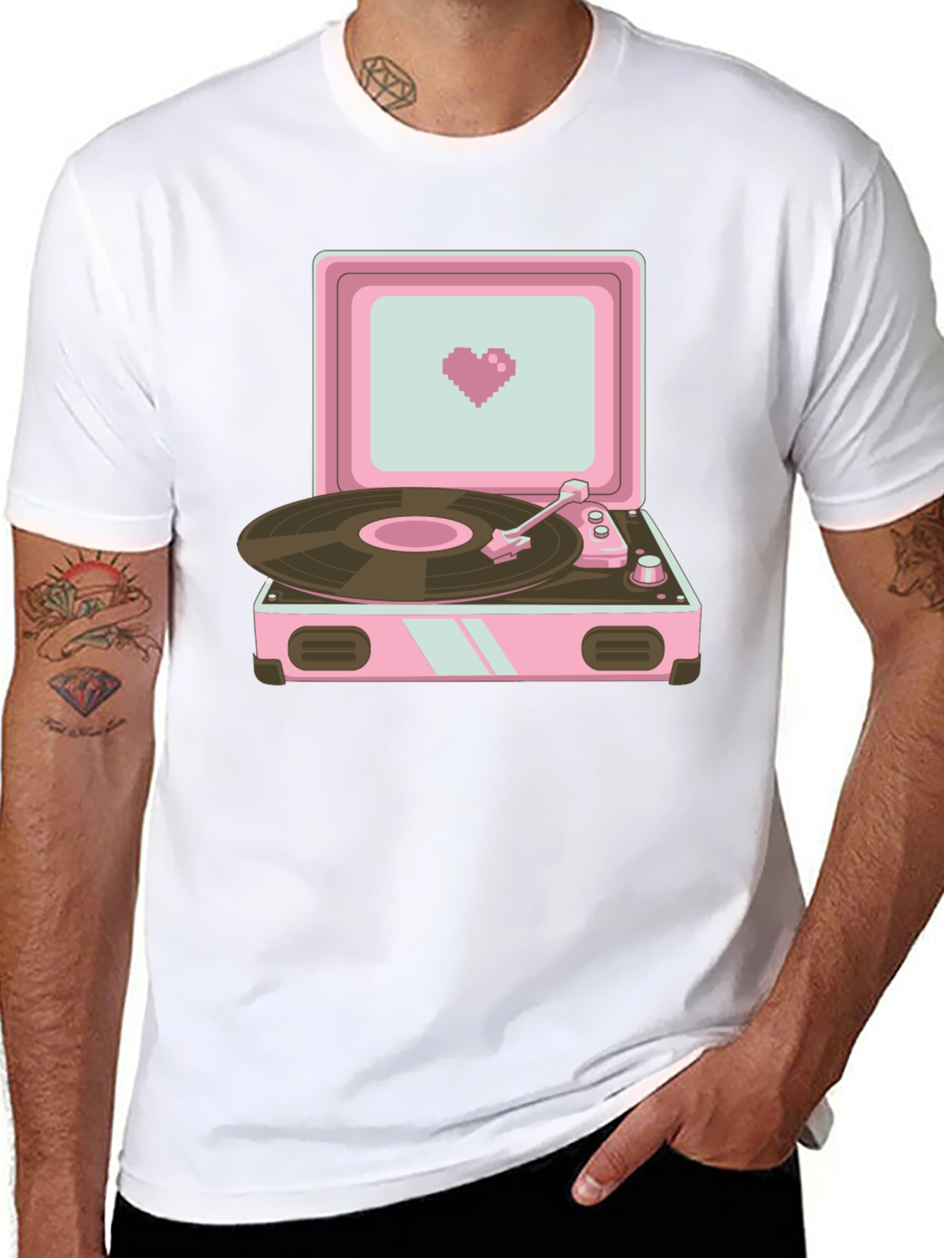Retro Record Player Graphic T-Shirt