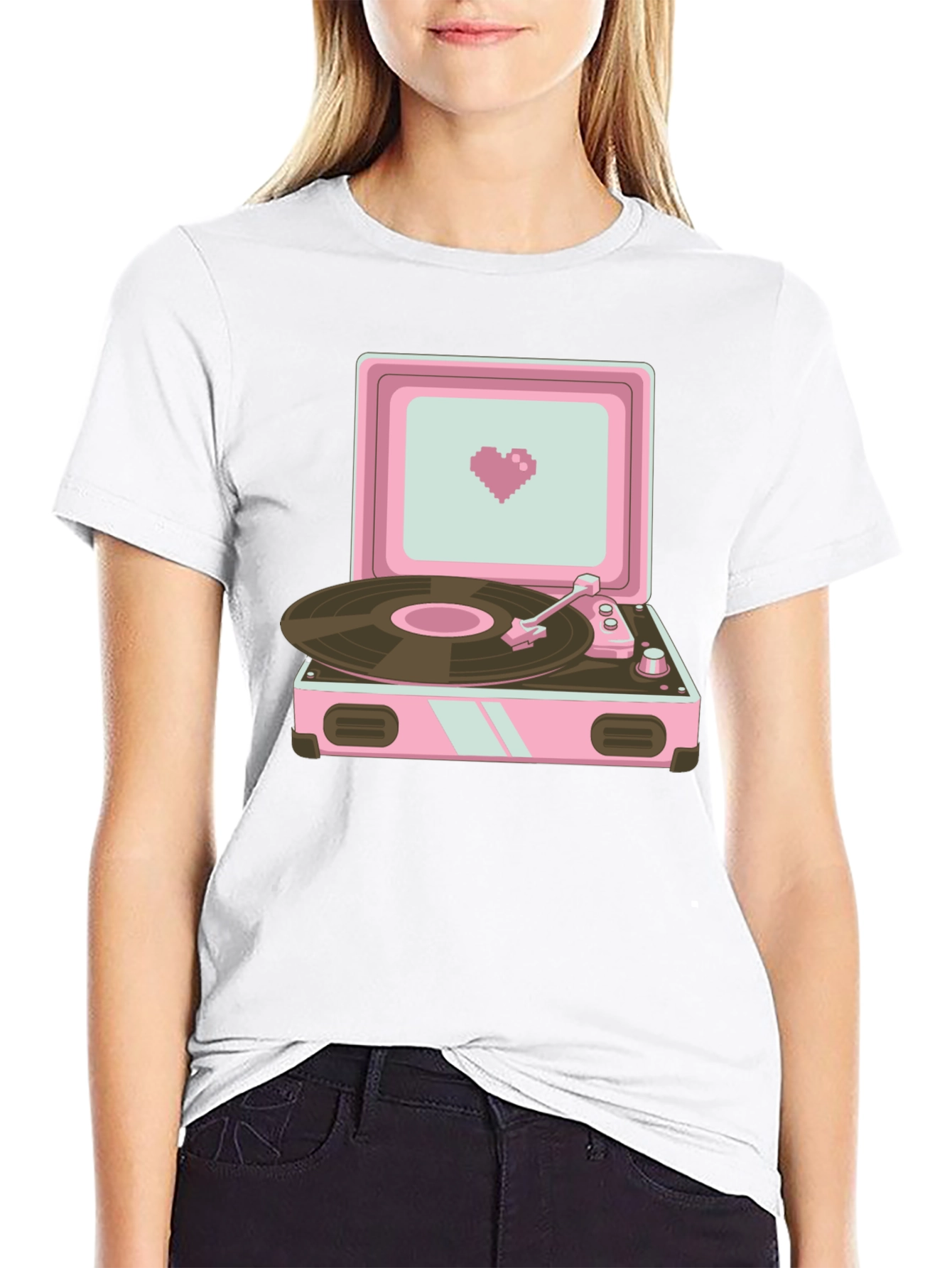 Retro Record Player Graphic T-Shirt
