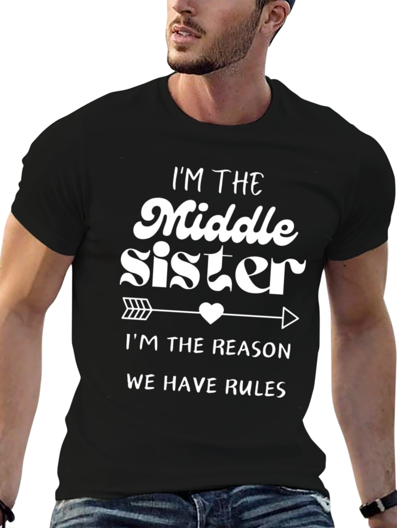 Im The Middle Sister T-Shirt Funny Sibling Tee