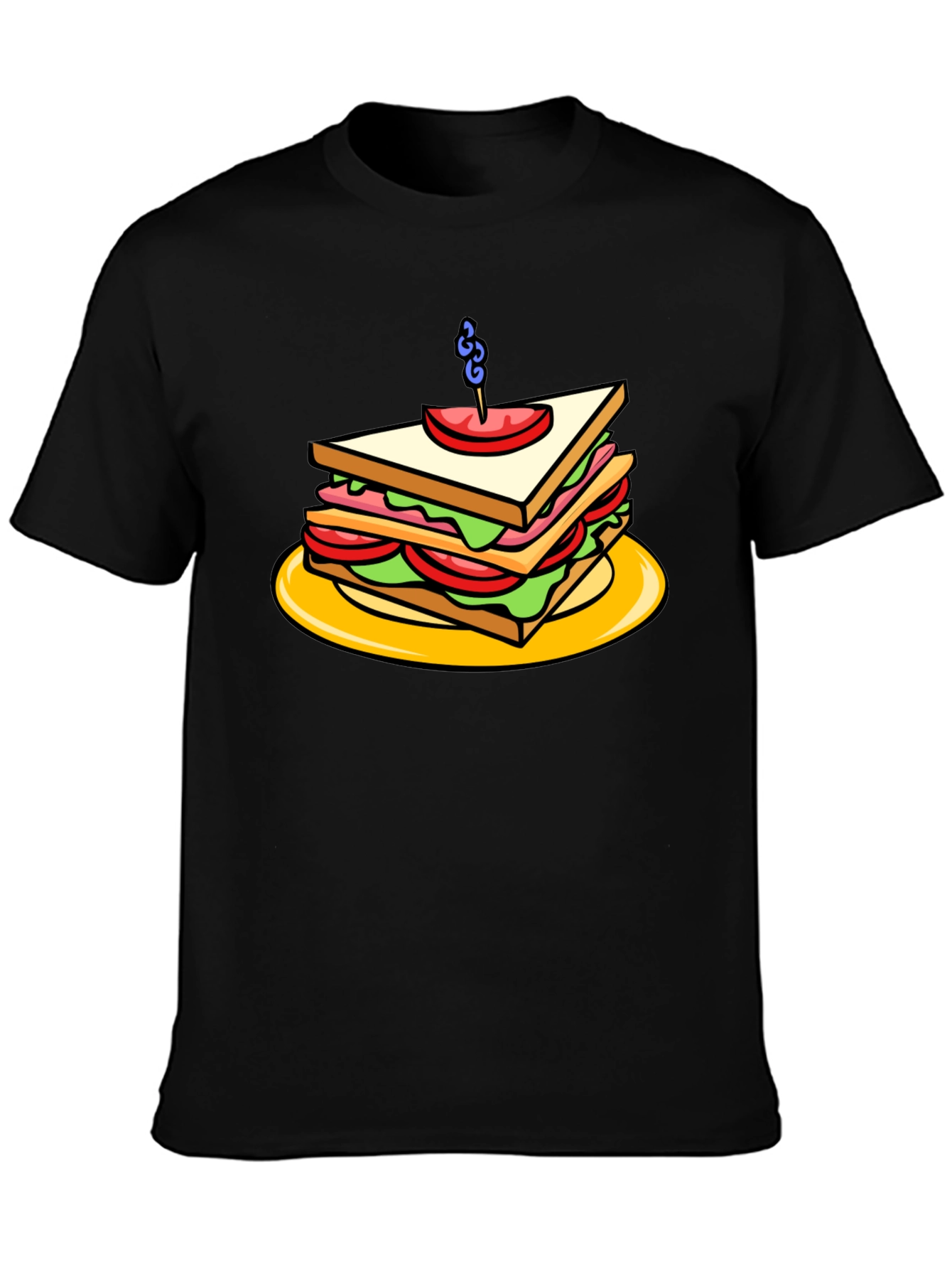 Sandwich Graphic Tee - Black Cotton T-Shirt