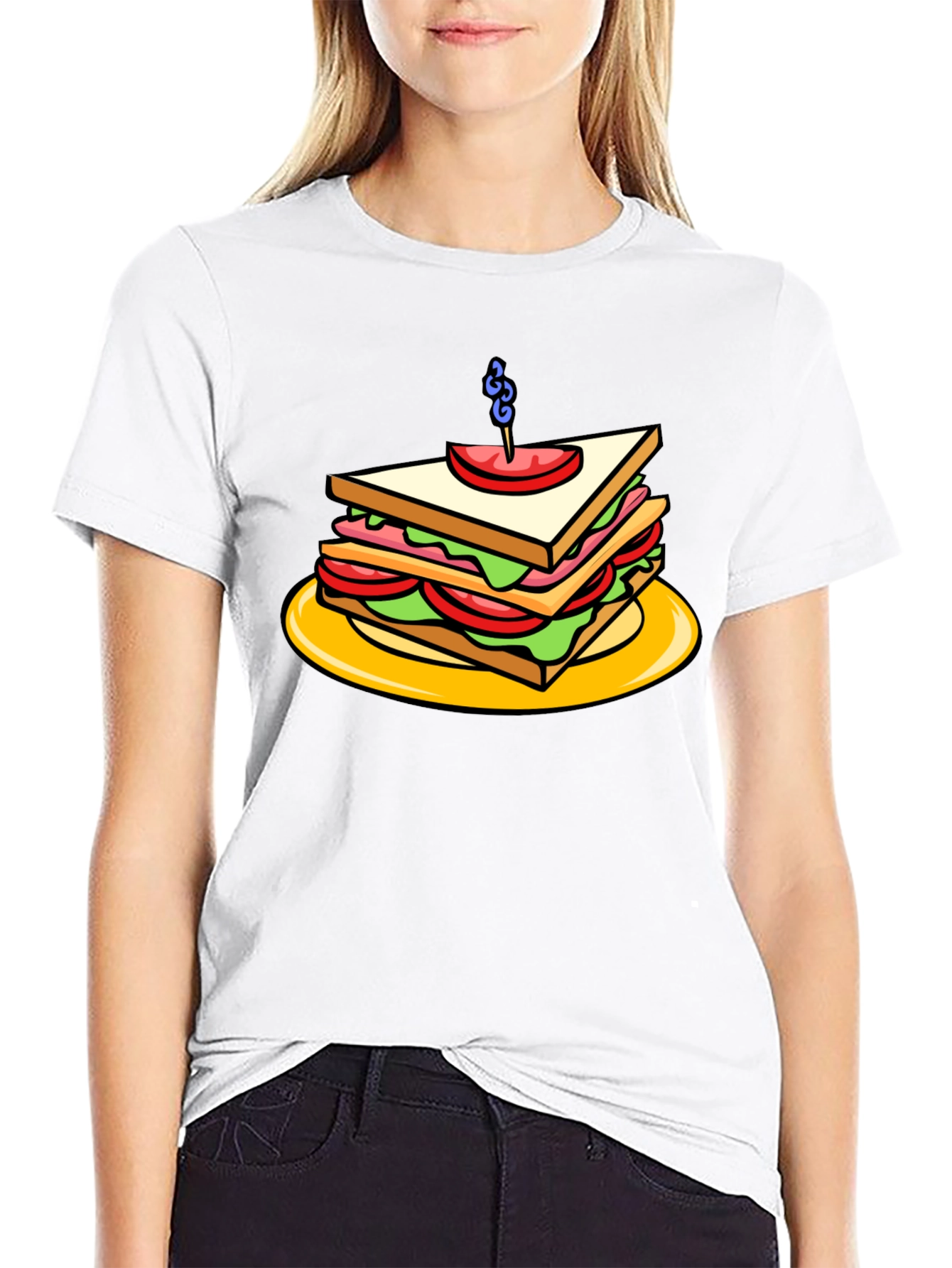Sandwich Graphic Tee - Black Cotton T-Shirt