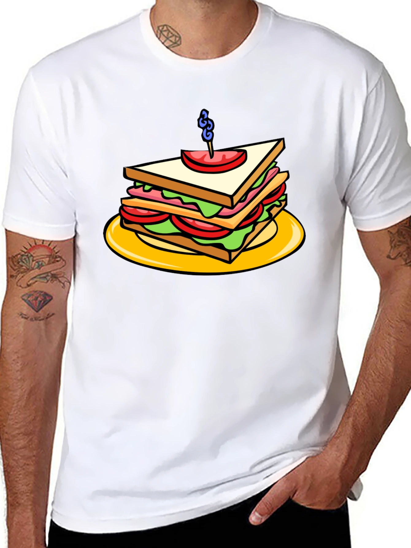 Sandwich Graphic Tee - Black Cotton T-Shirt