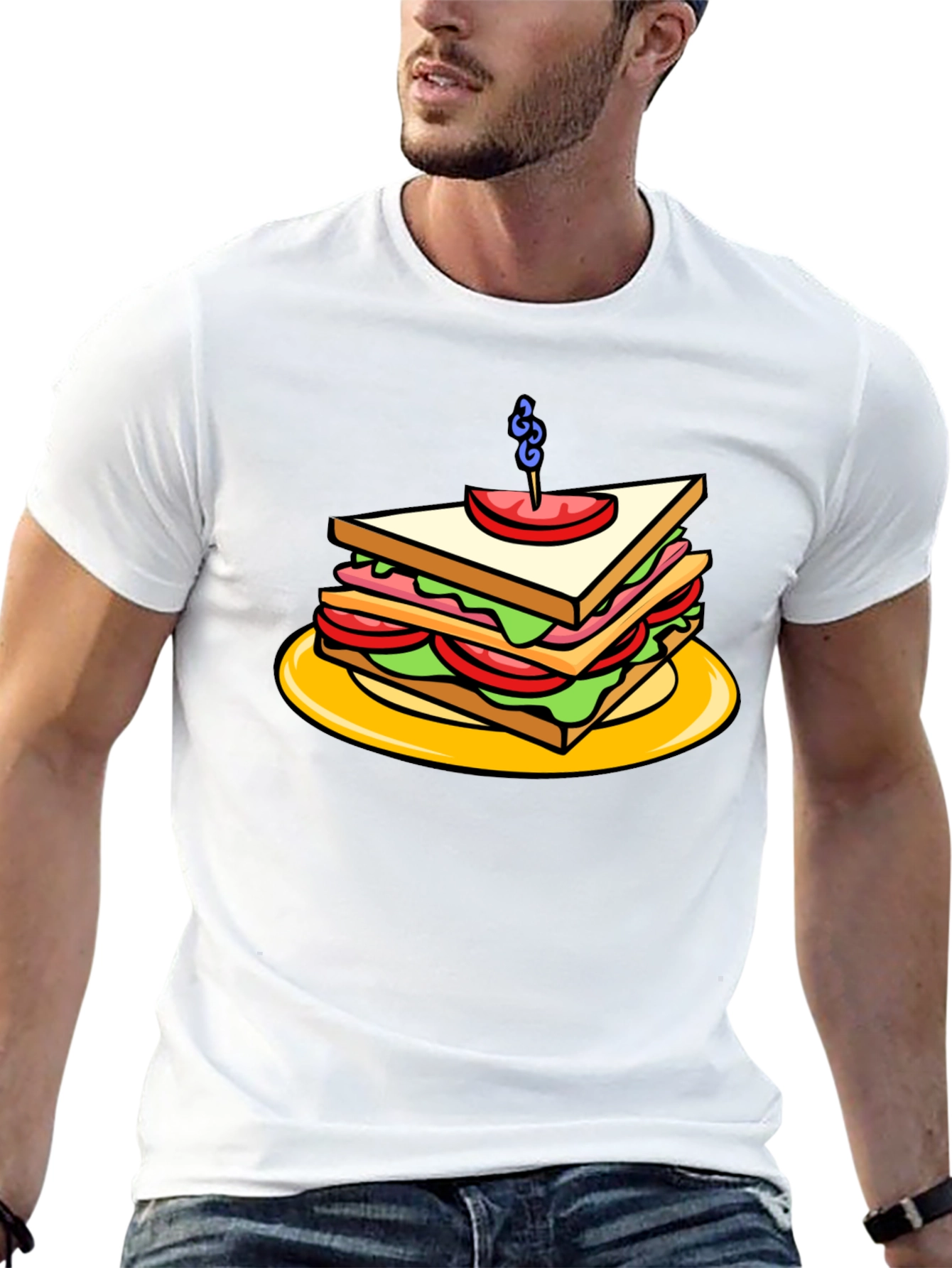 Sandwich Graphic Tee - Black Cotton T-Shirt