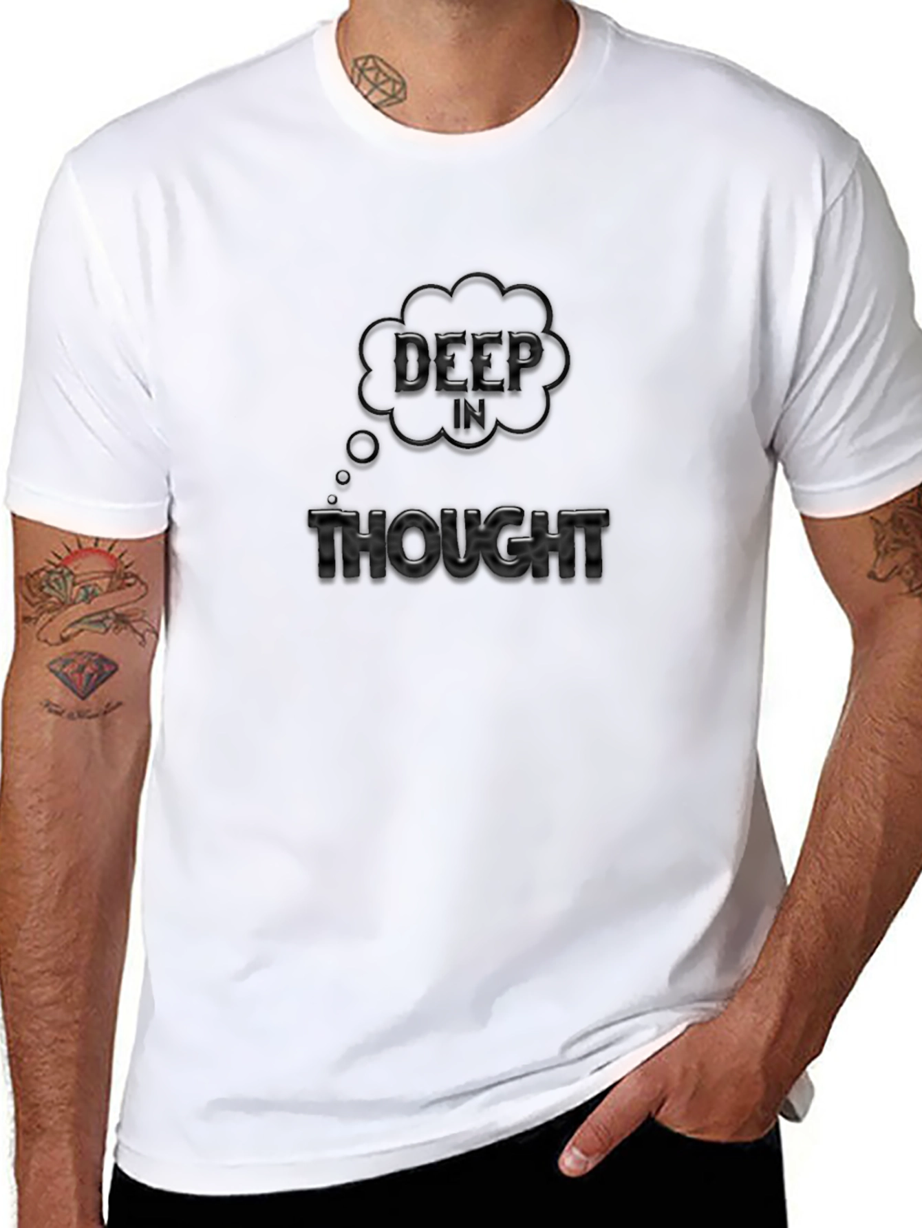 Deep Thought Black T-Shirt - Mens Graphic Tee