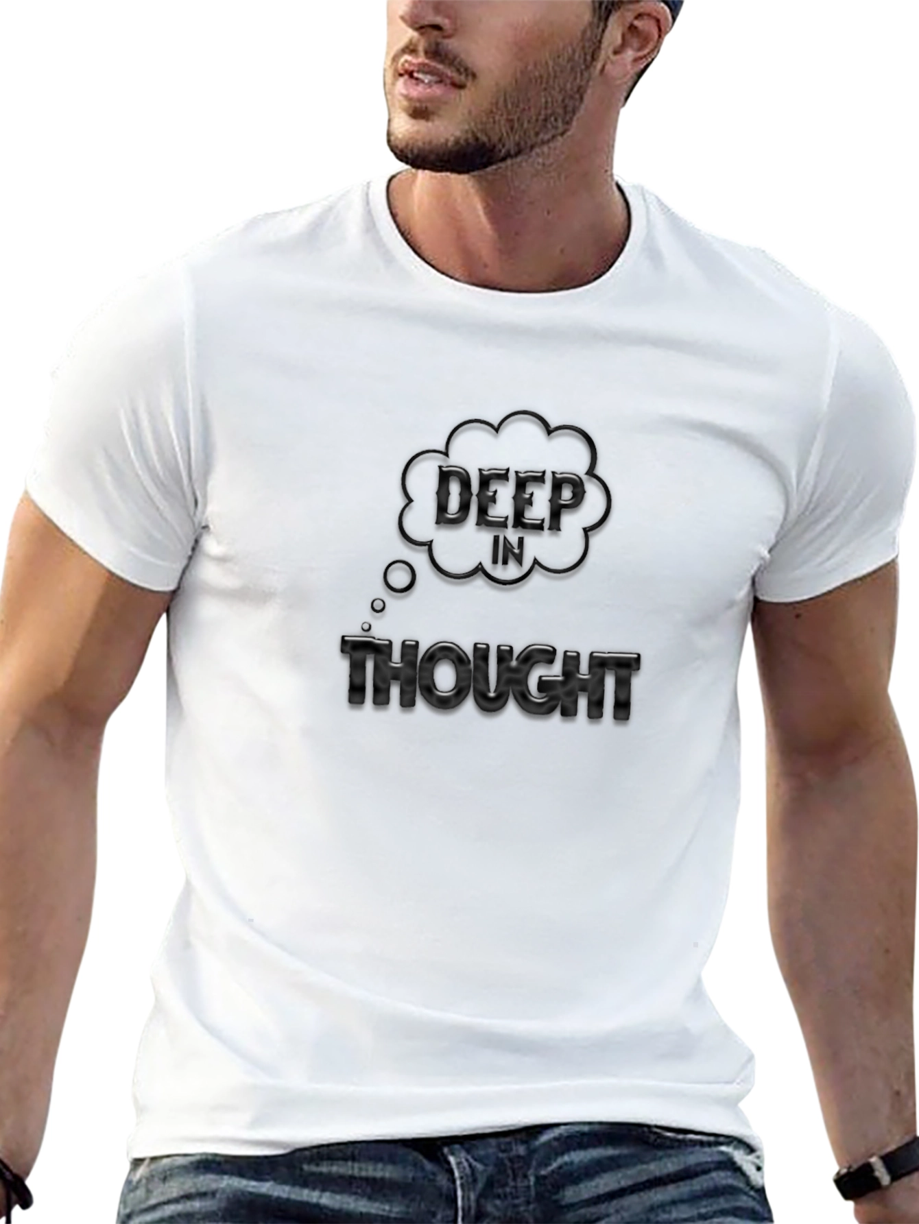 Deep Thought Black T-Shirt - Mens Graphic Tee
