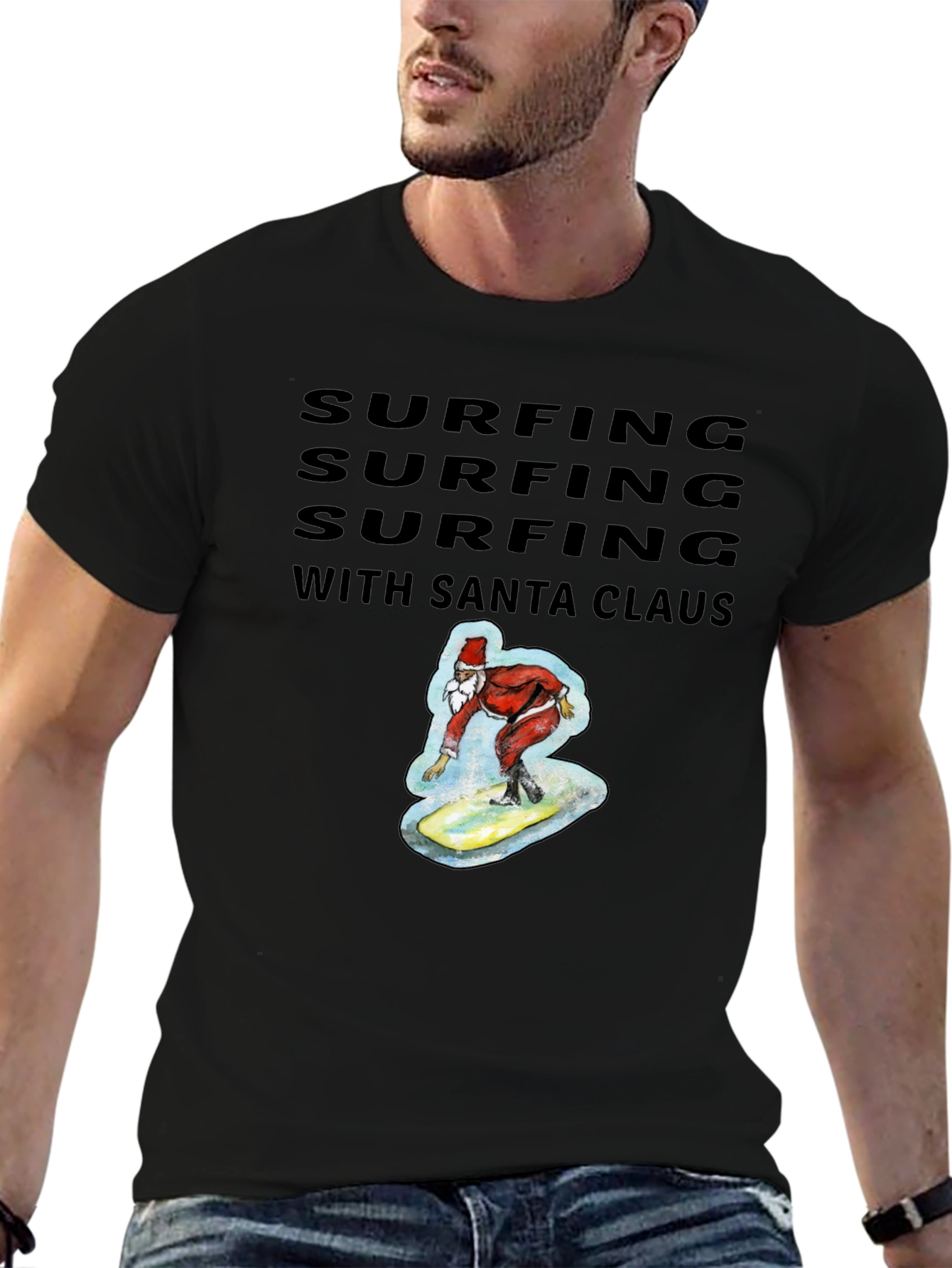 Surfing Santa Tee - Holiday Fun