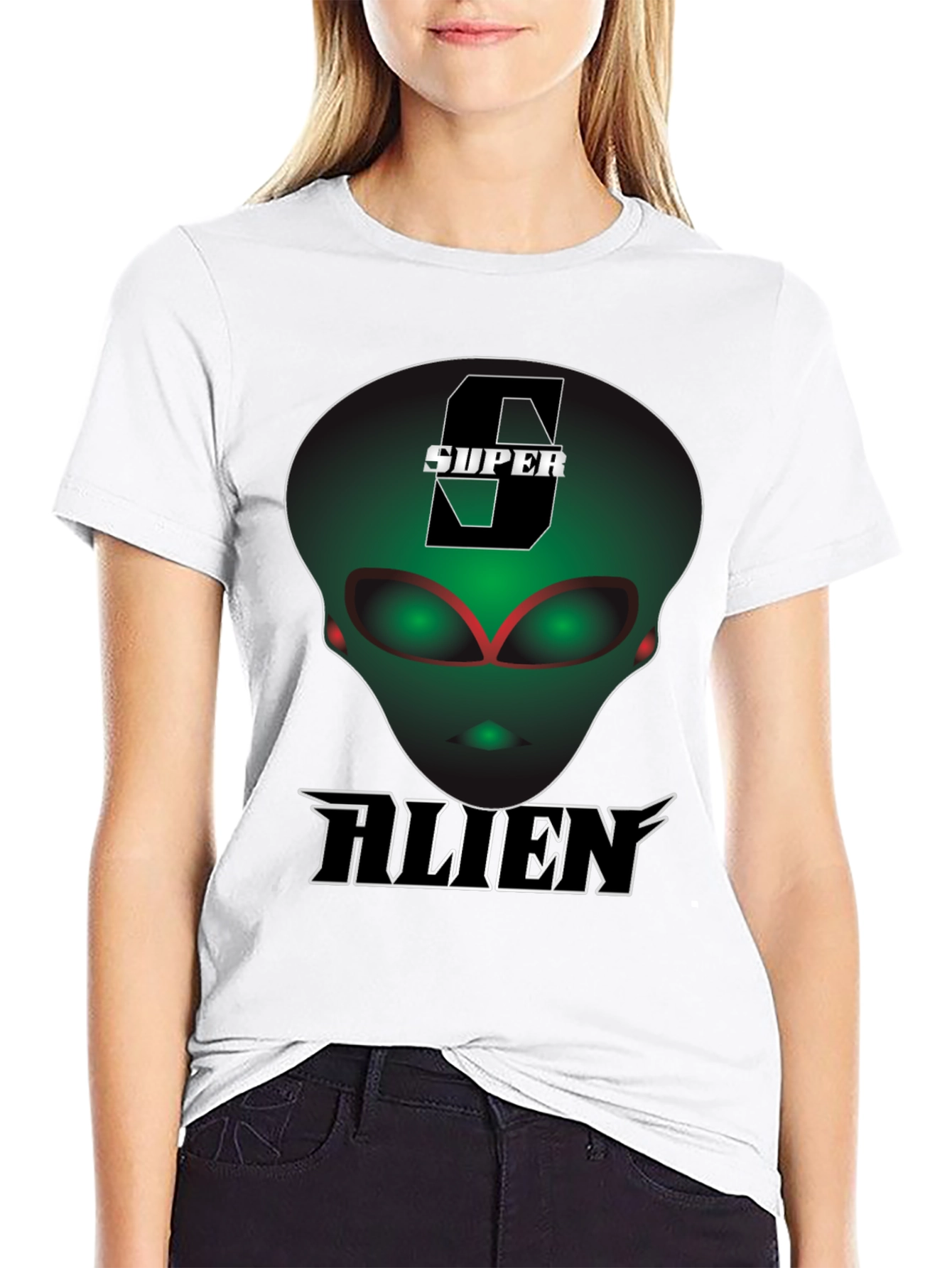 Super Alien Black T-Shirt - Unique Graphic Tee