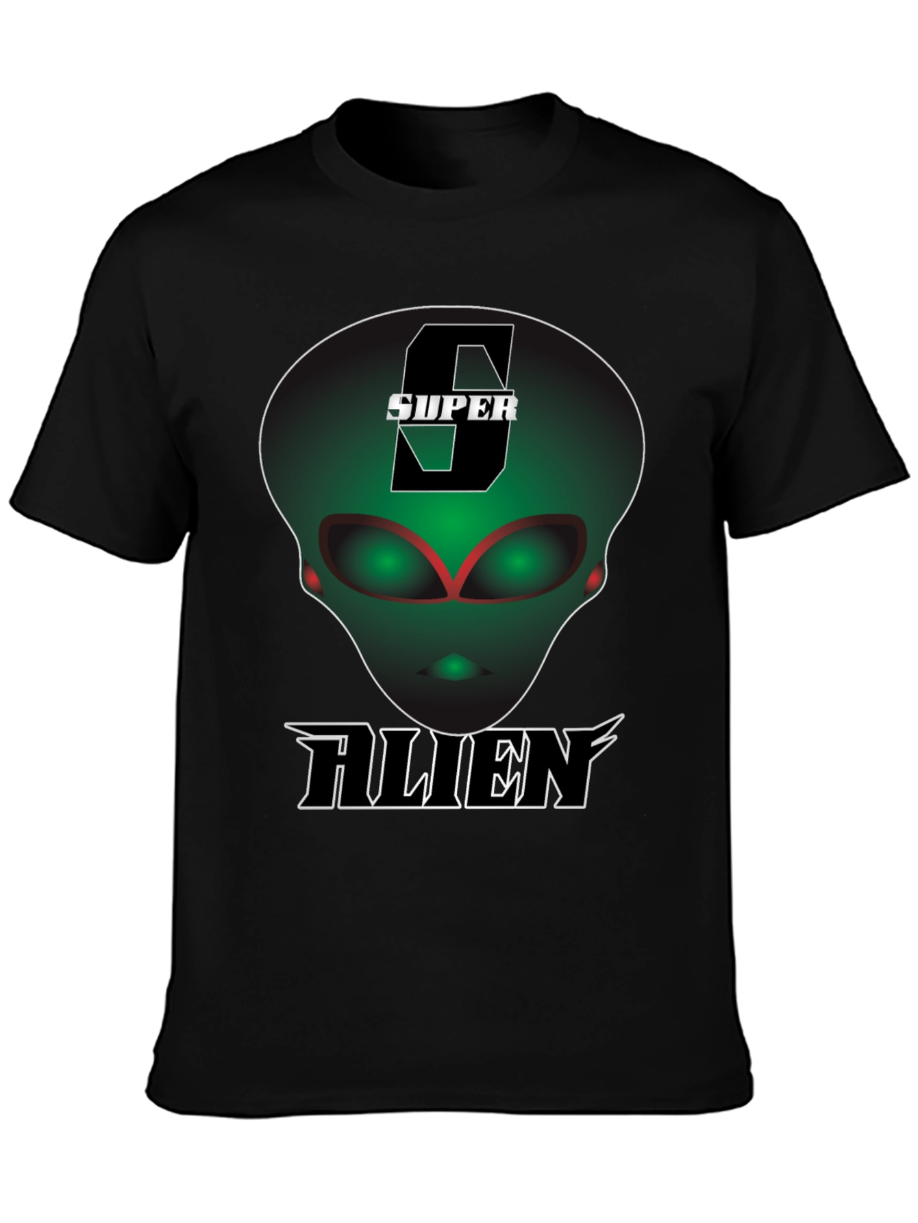 Super Alien Black T-Shirt - Unique Graphic Tee