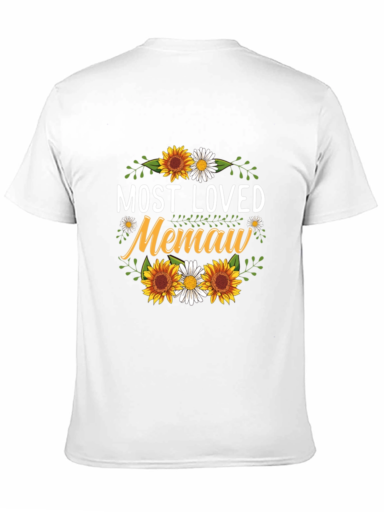 Most Loved Memaw Sunflower Graphic T-Shirt