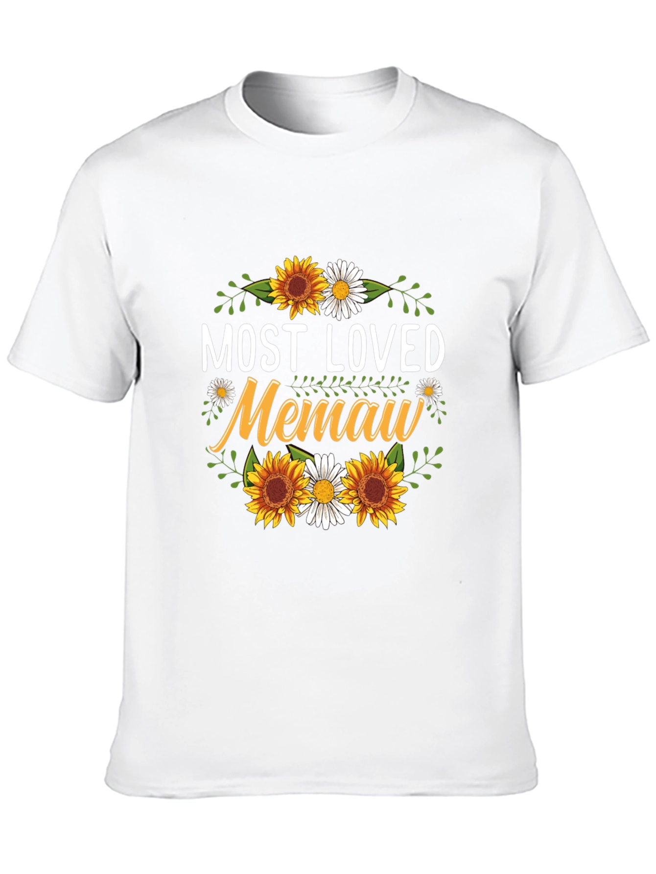 Most Loved Memaw Sunflower Graphic T-Shirt
