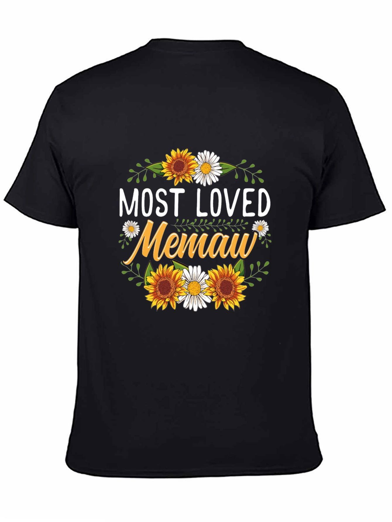 Most Loved Memaw Sunflower Graphic T-Shirt