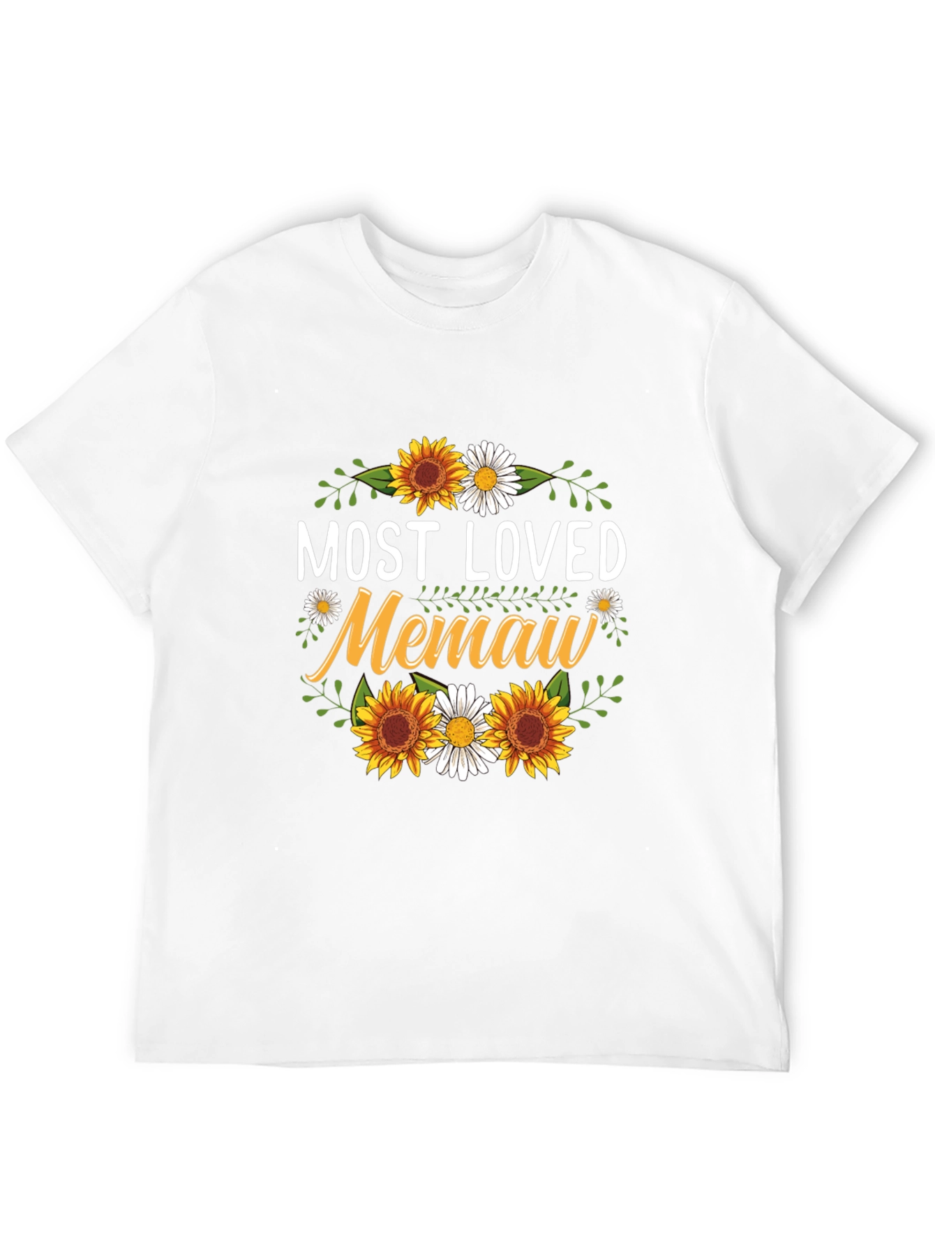 Most Loved Memaw Sunflower Graphic T-Shirt