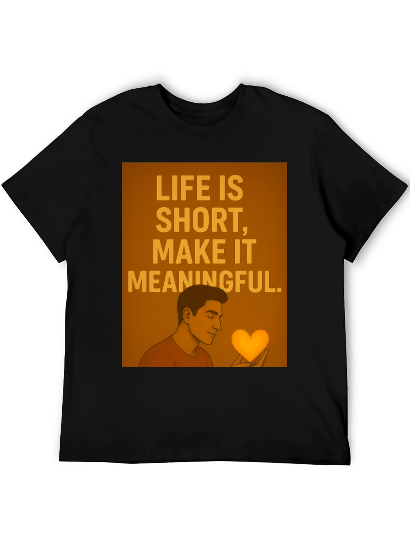 Meaningful Life Graphic Tee - Stylish Black T-Shirt