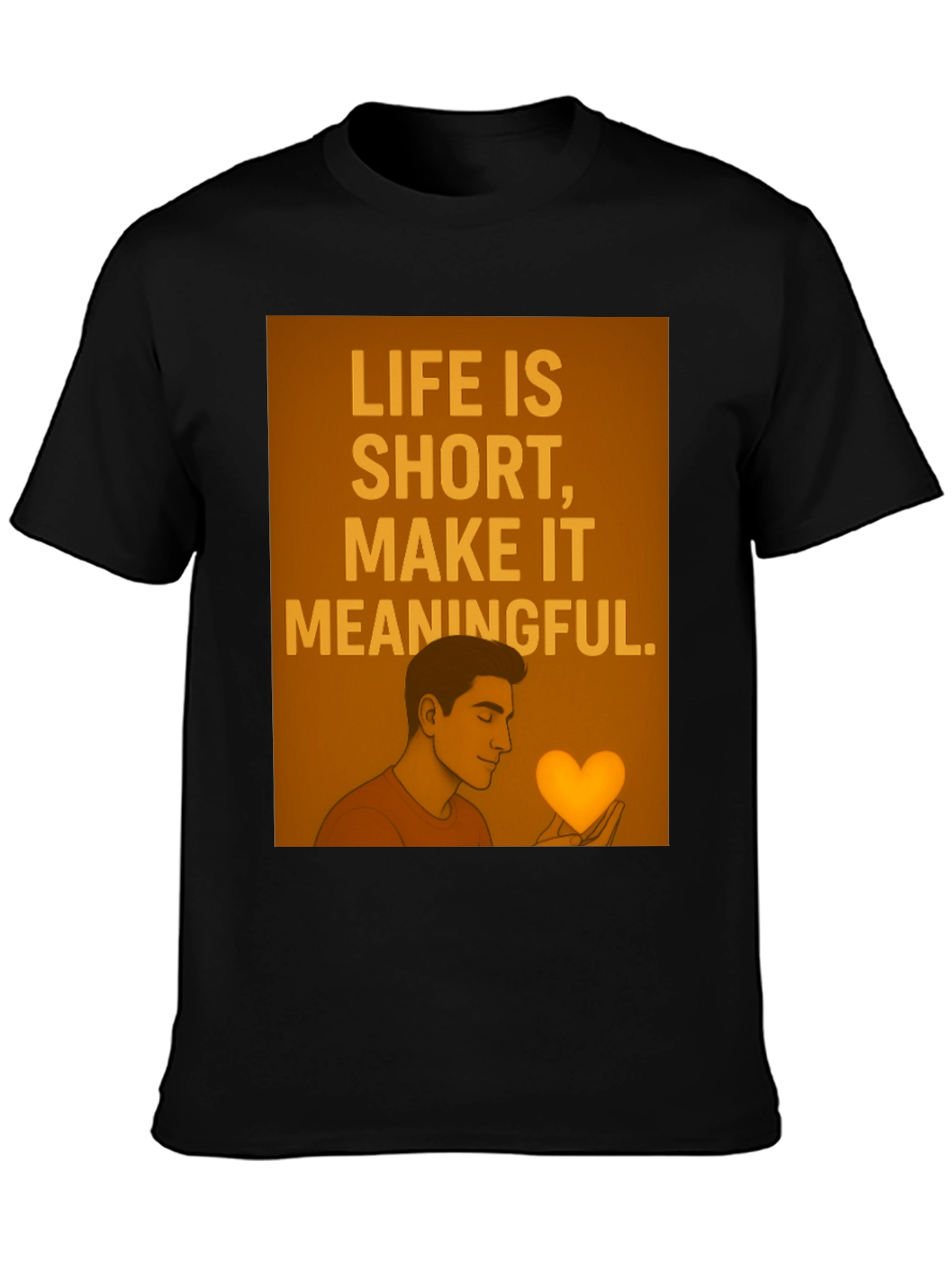 Meaningful Life Graphic Tee - Stylish Black T-Shirt