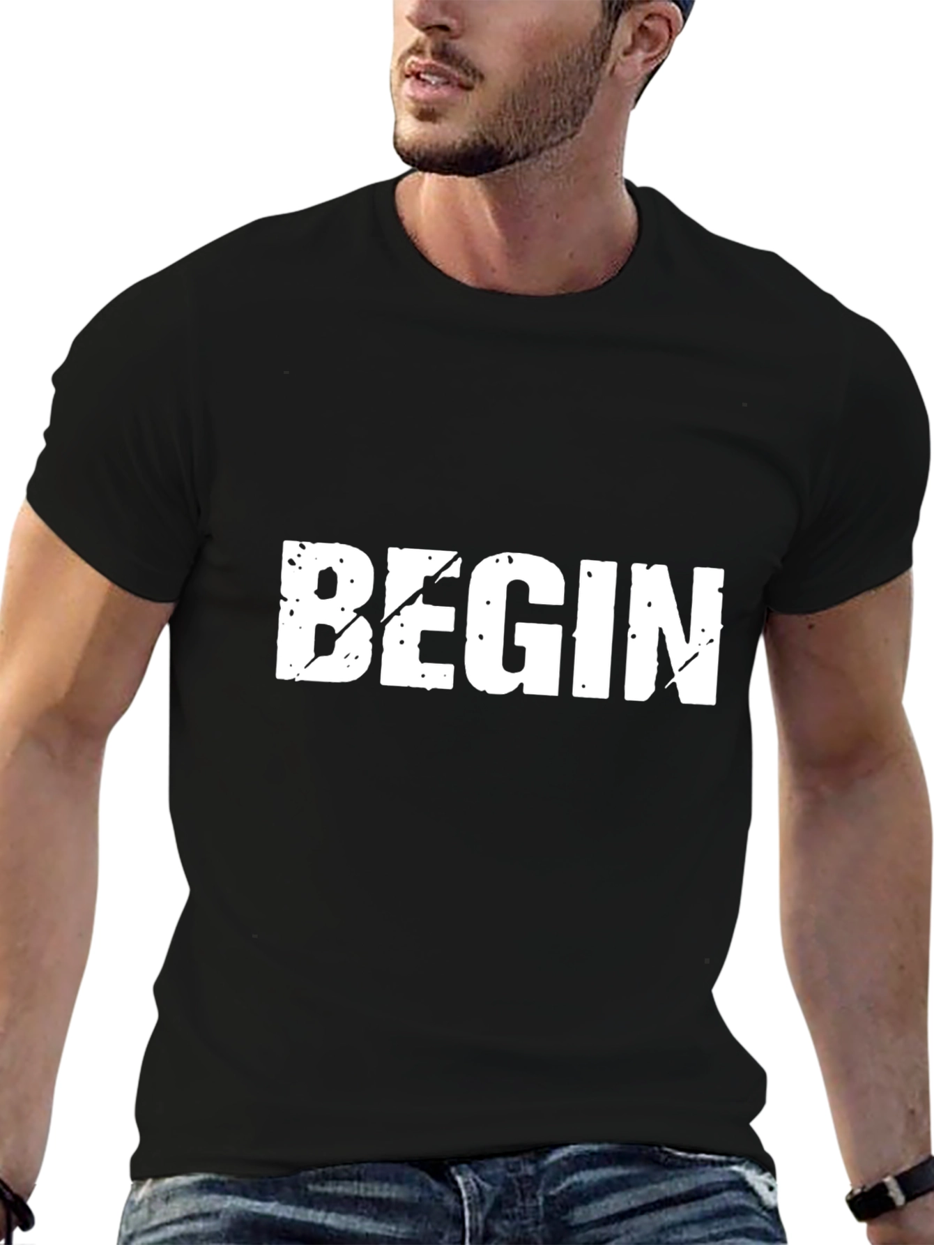 Begin Graphic Tee - Black Short Sleeve T-Shirt