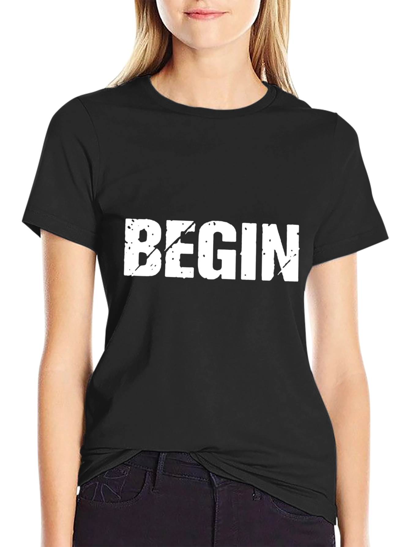 Begin Graphic Tee - Black Short Sleeve T-Shirt