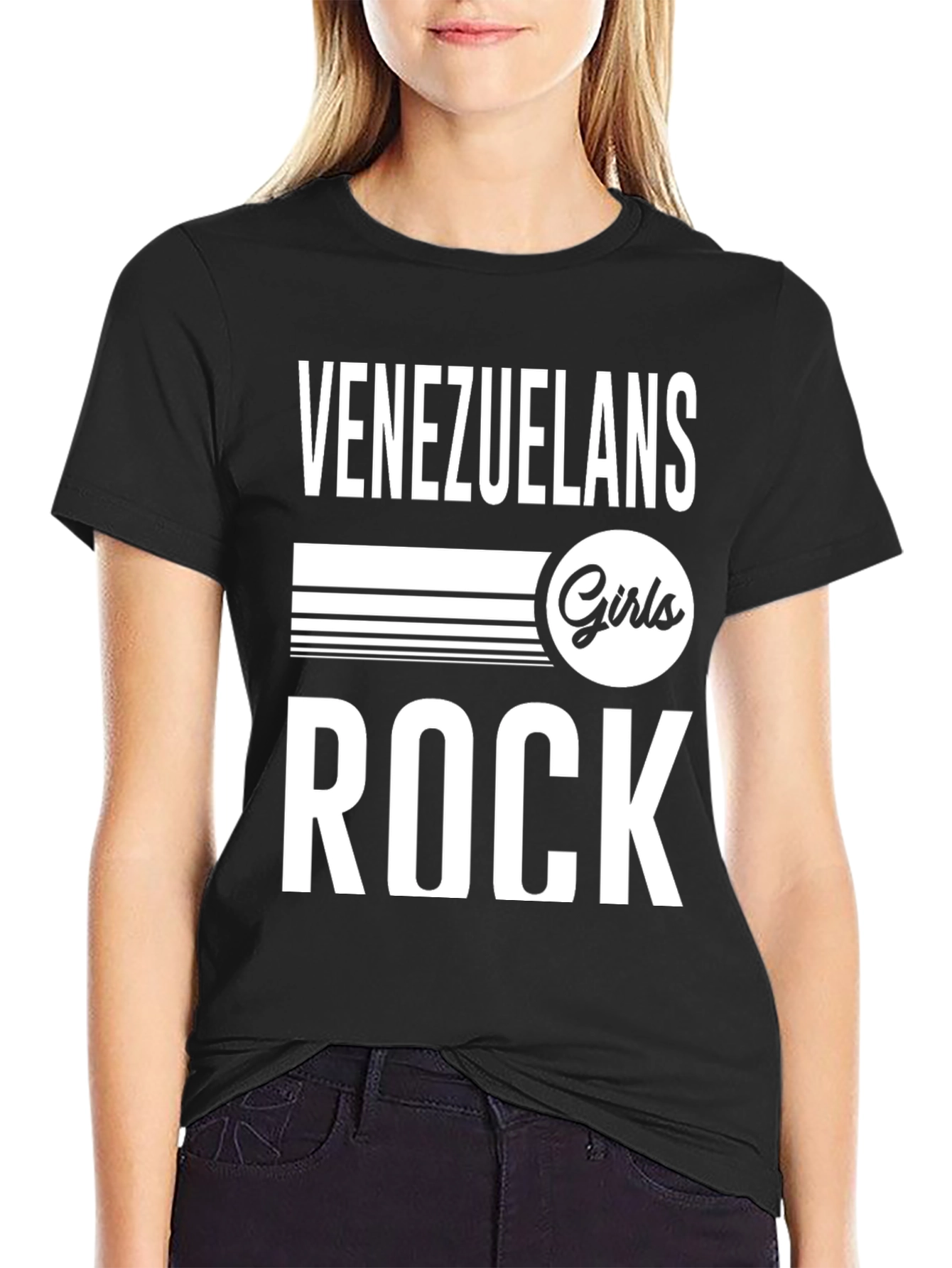 Venezuelan Girls Rock T-Shirt - Black Cotton Tee