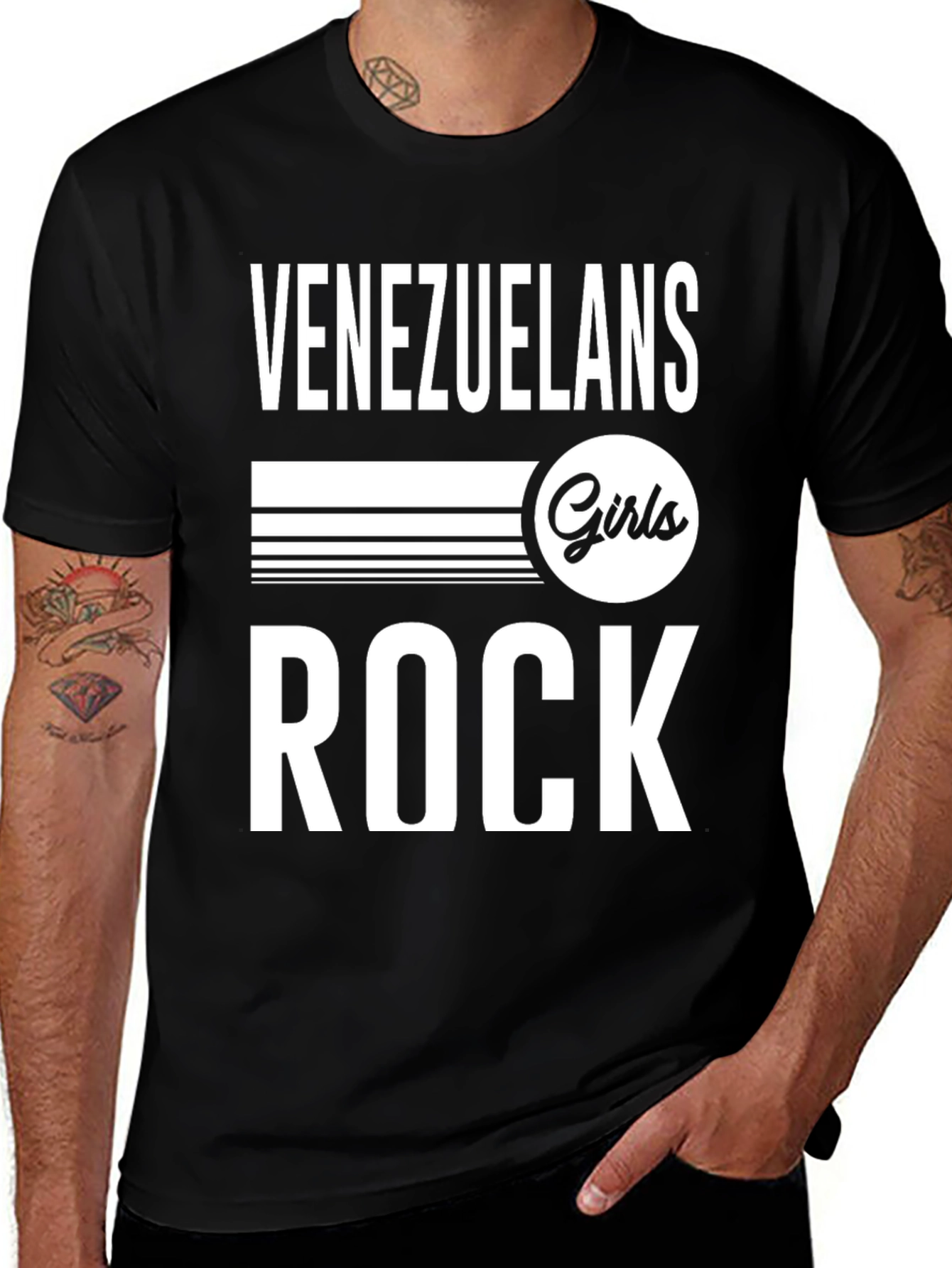 Venezuelan Girls Rock T-Shirt - Black Cotton Tee