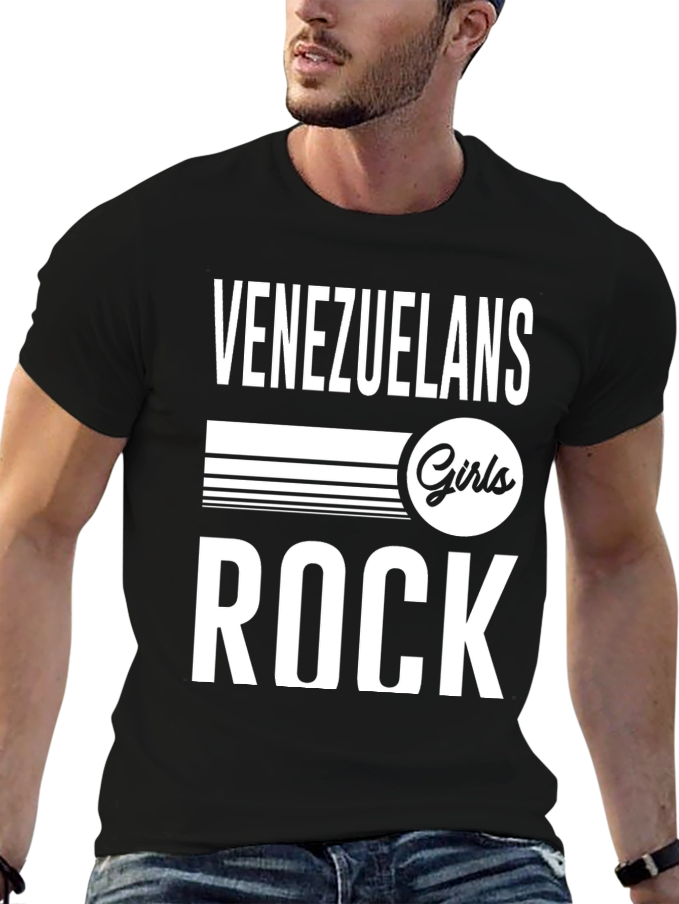 Venezuelan Girls Rock T-Shirt - Black Cotton Tee