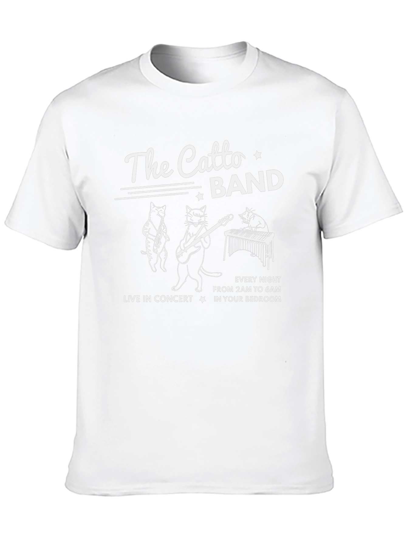 The Catto Band T-Shirt: Live Music Cat Design