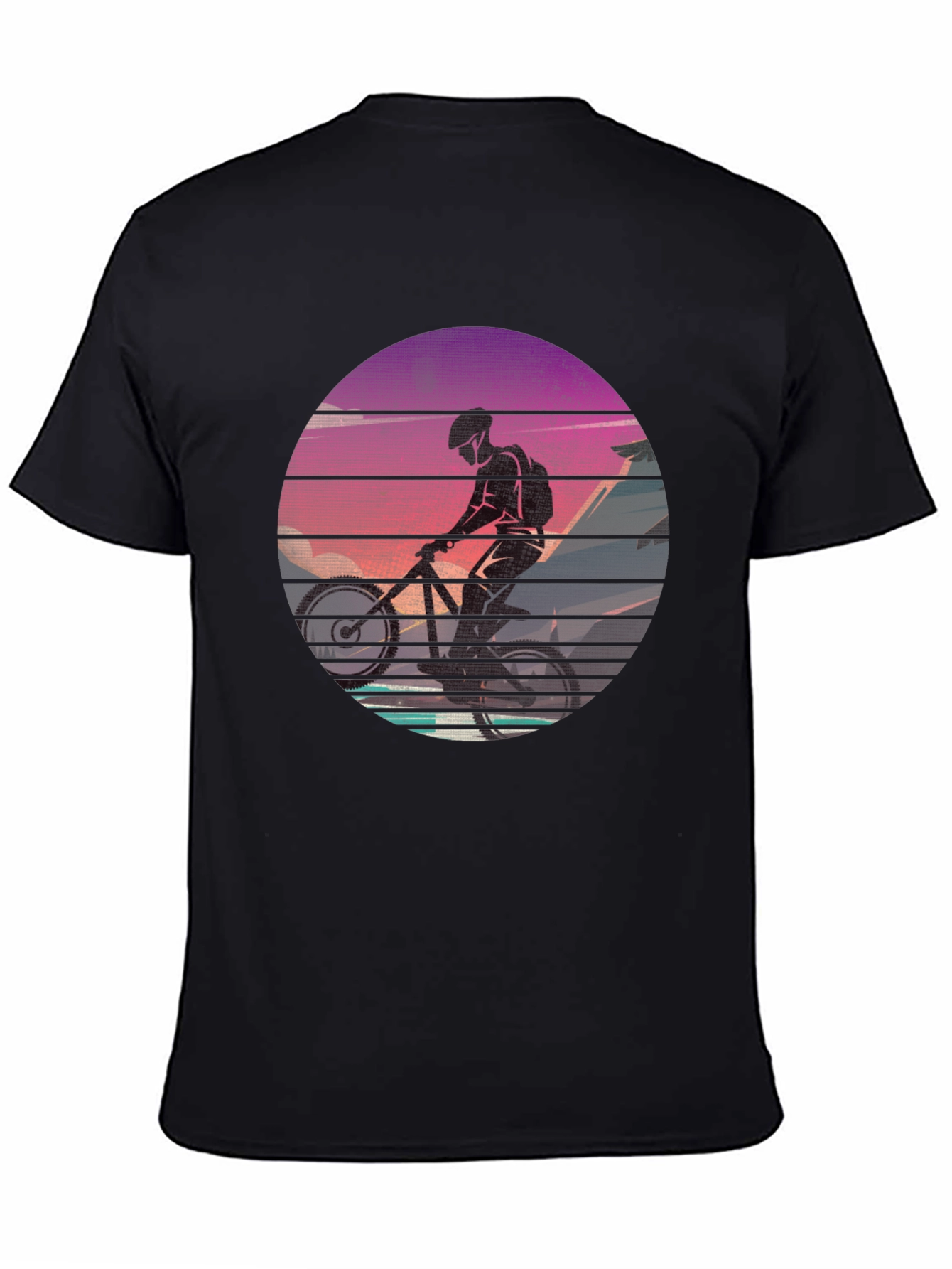 Mountain Biker Sunset Graphic Tee - Ride in Style!
