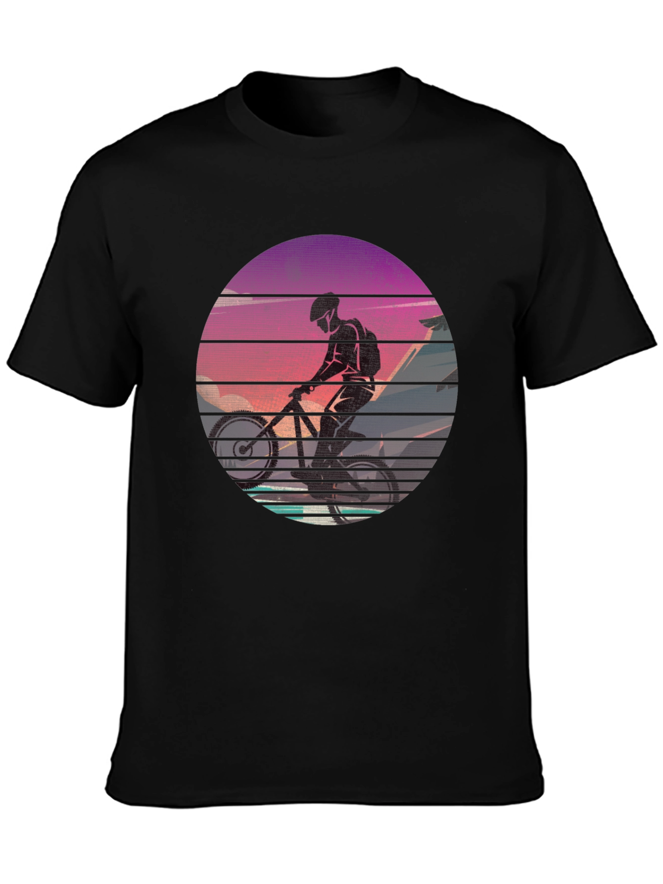 Mountain Biker Sunset Graphic Tee - Ride in Style!