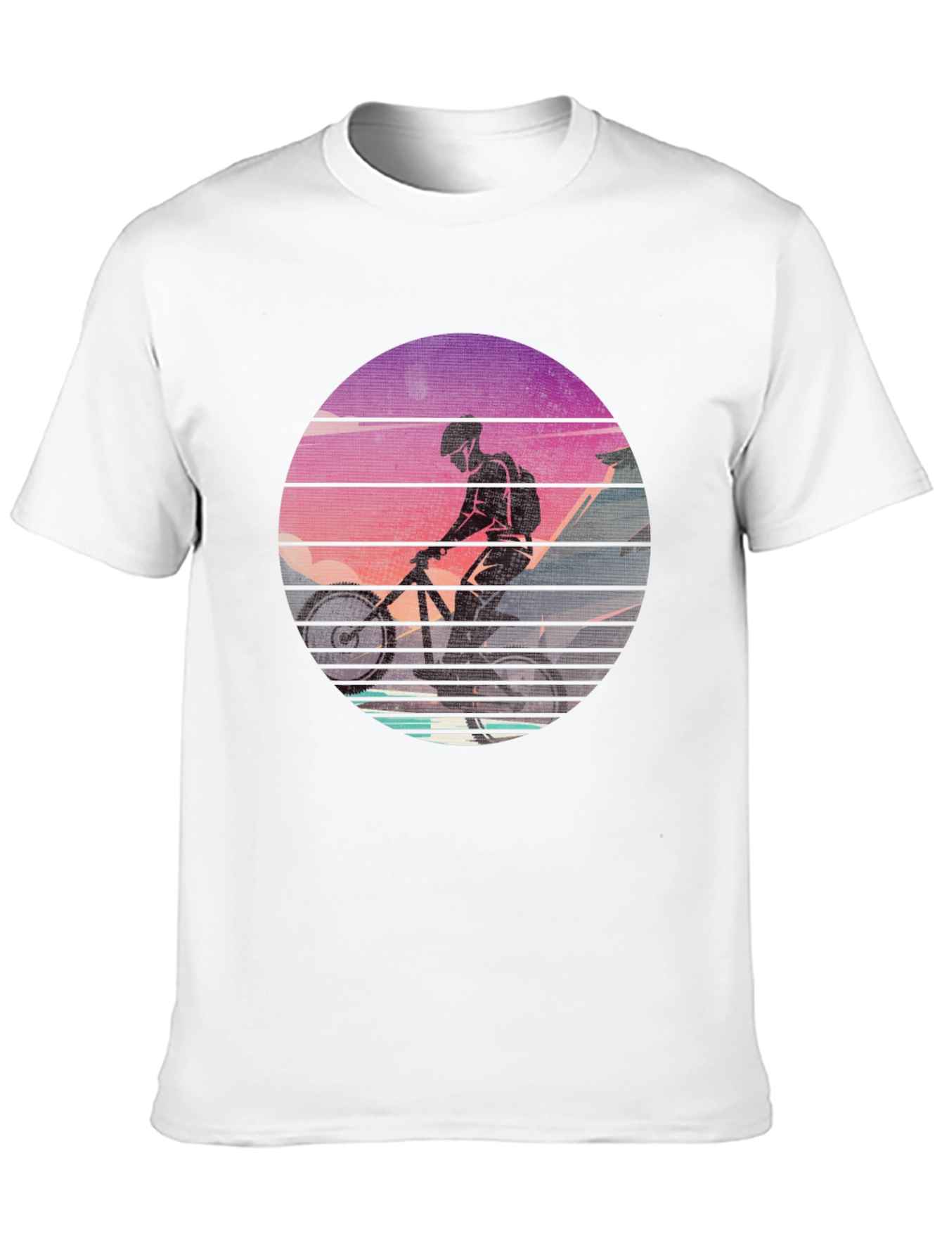 Mountain Biker Sunset Graphic Tee - Ride in Style!