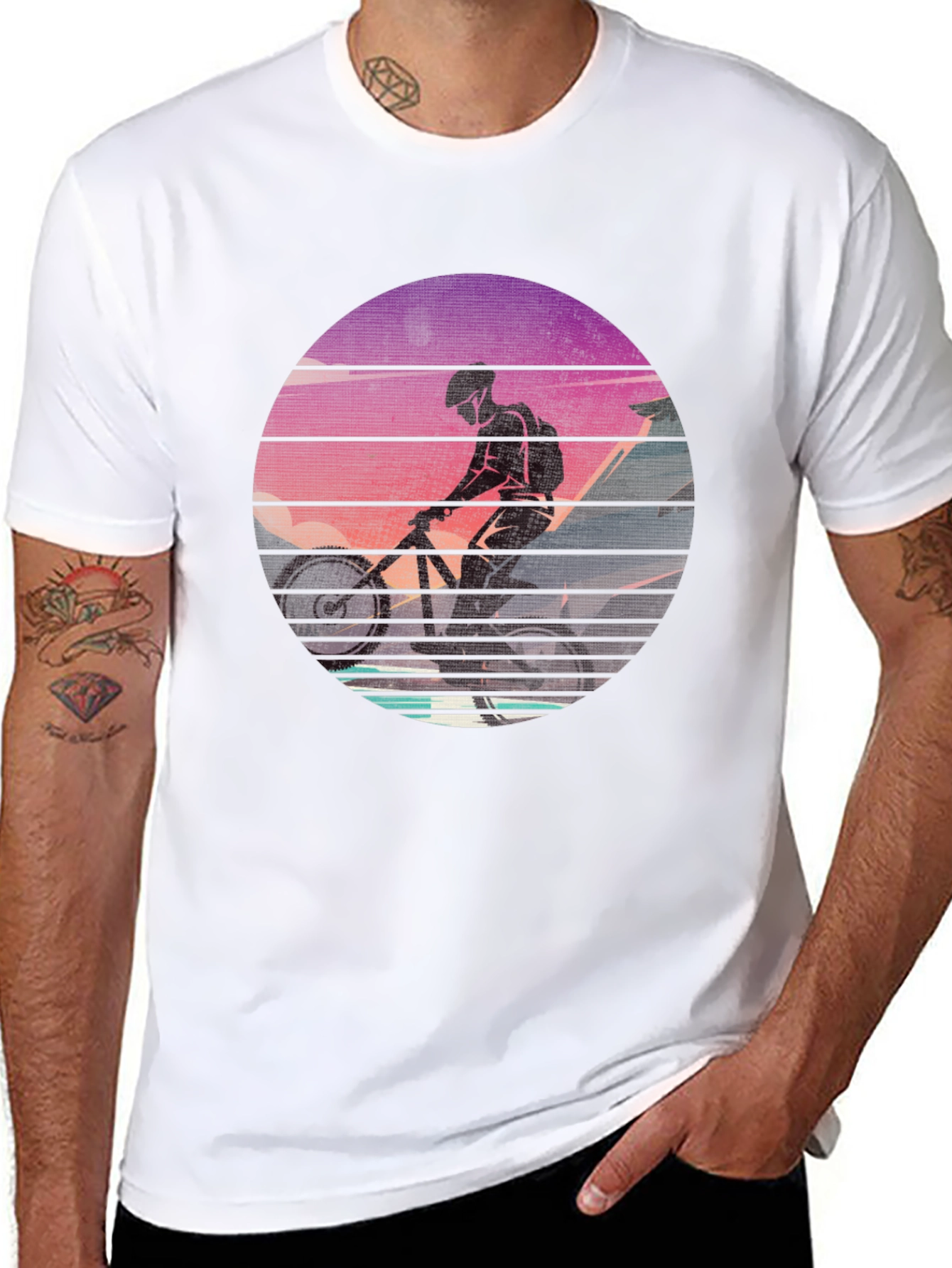 Mountain Biker Sunset Graphic Tee - Ride in Style!
