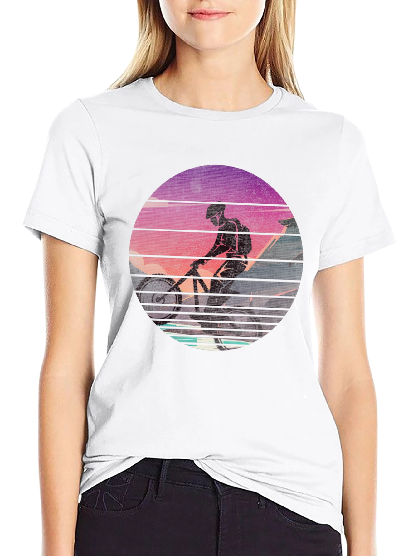 Mountain Biker Sunset Graphic Tee - Ride in Style!