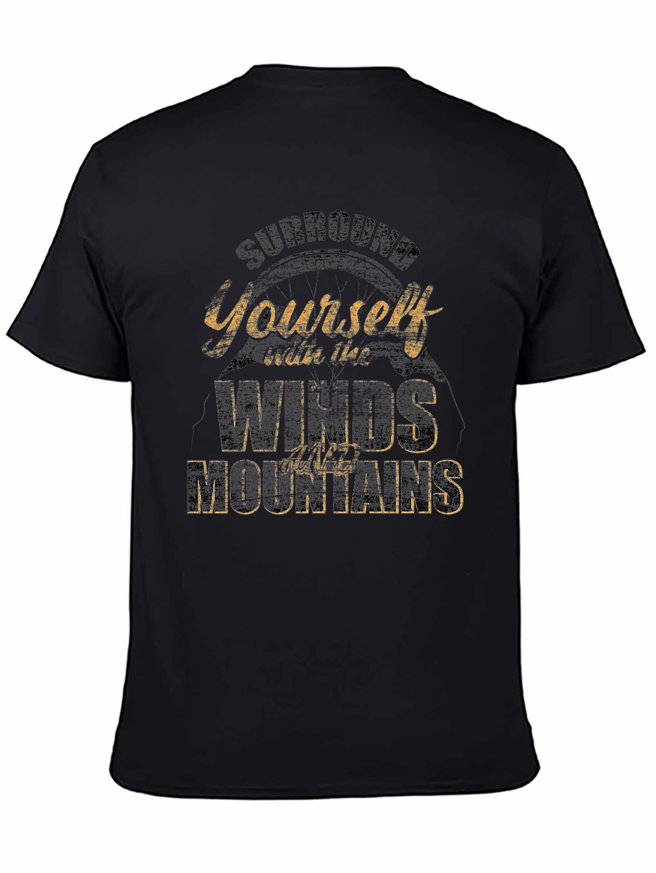 Mountains & Winds Graphic Tee - Black Casual Shirt