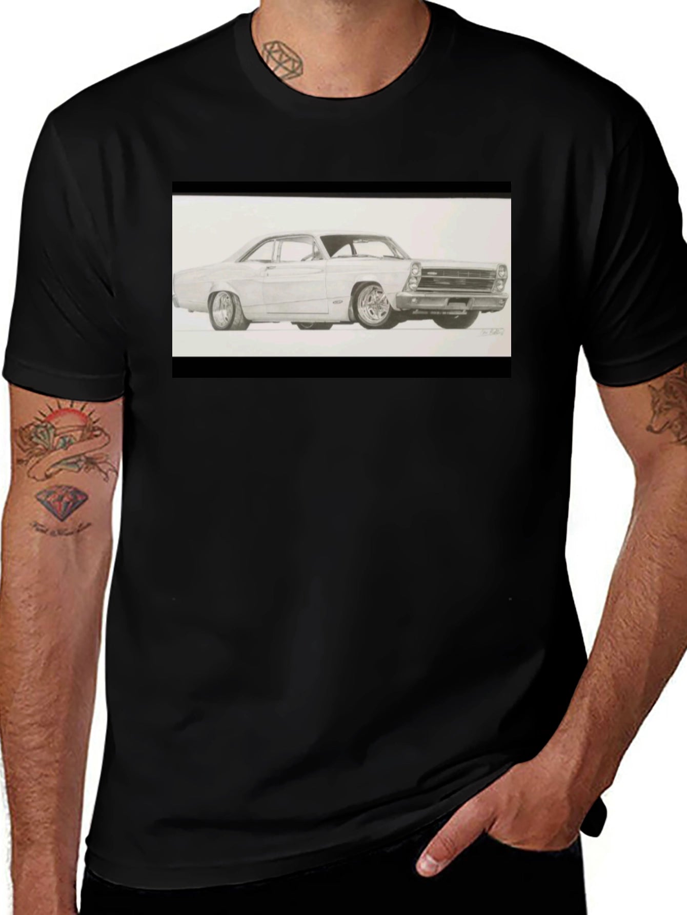 Classic Car Graphic Tee - Black