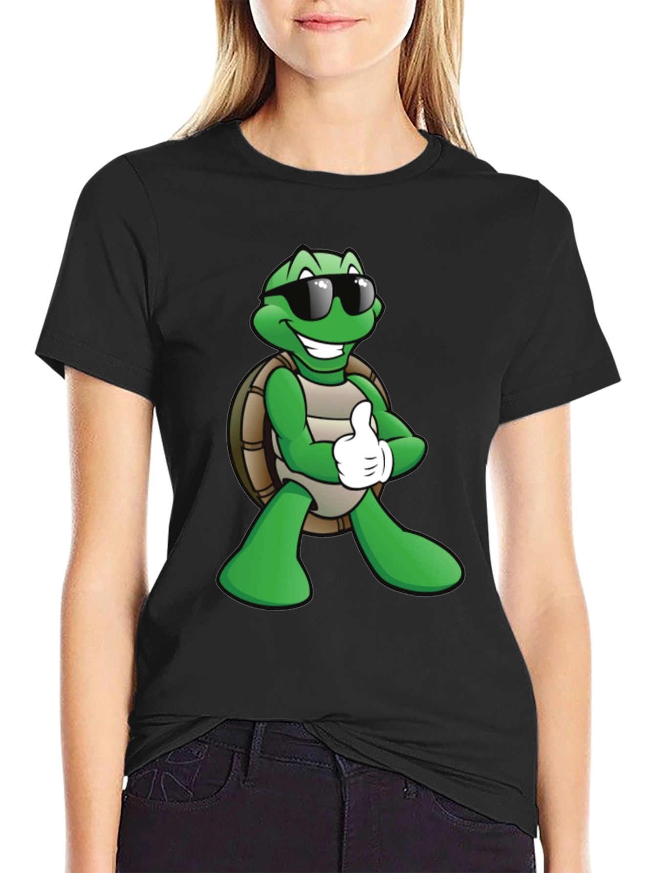 Cool Turtle Graphic T-Shirt - Black