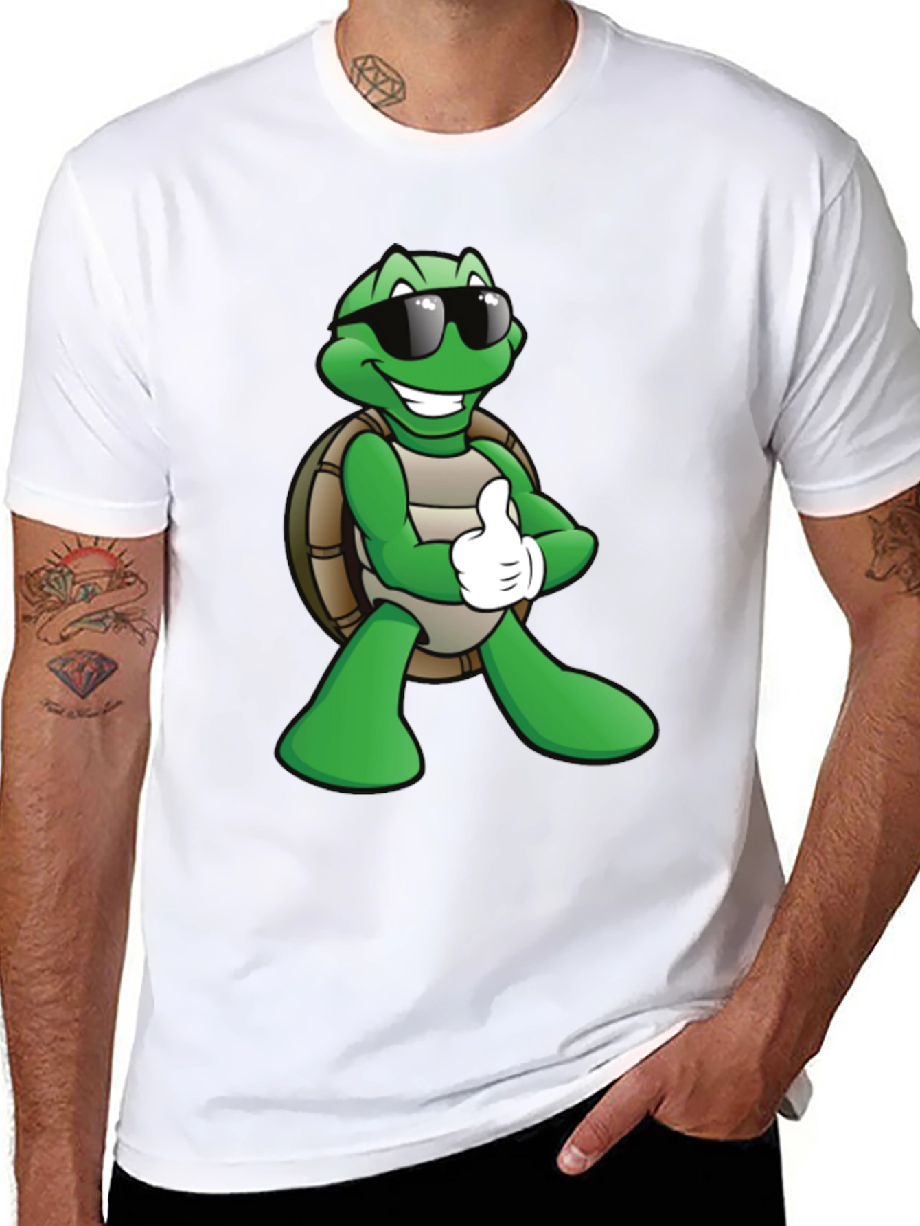 Cool Turtle Graphic T-Shirt - Black