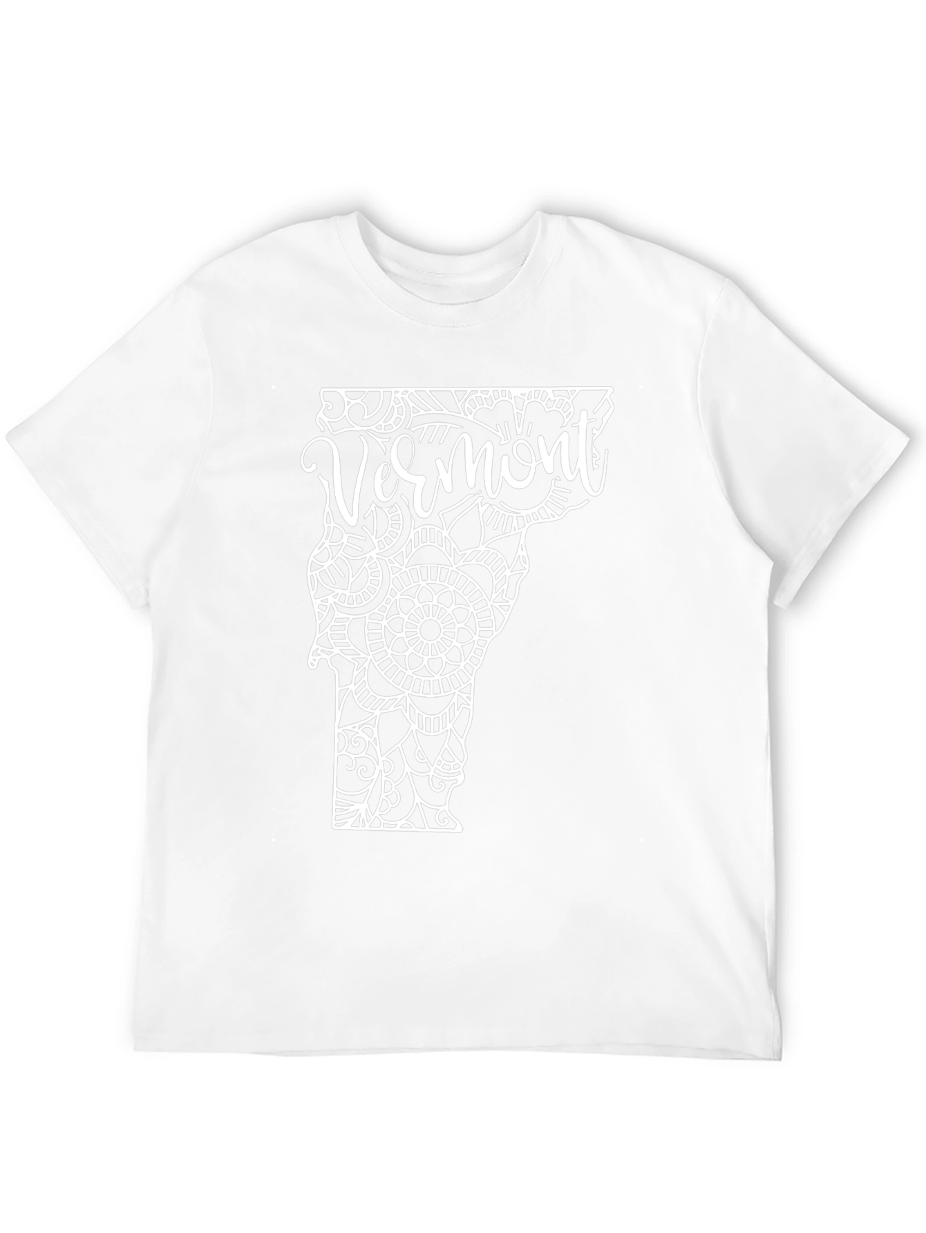 Vermont State Mandala Art Black T-Shirt