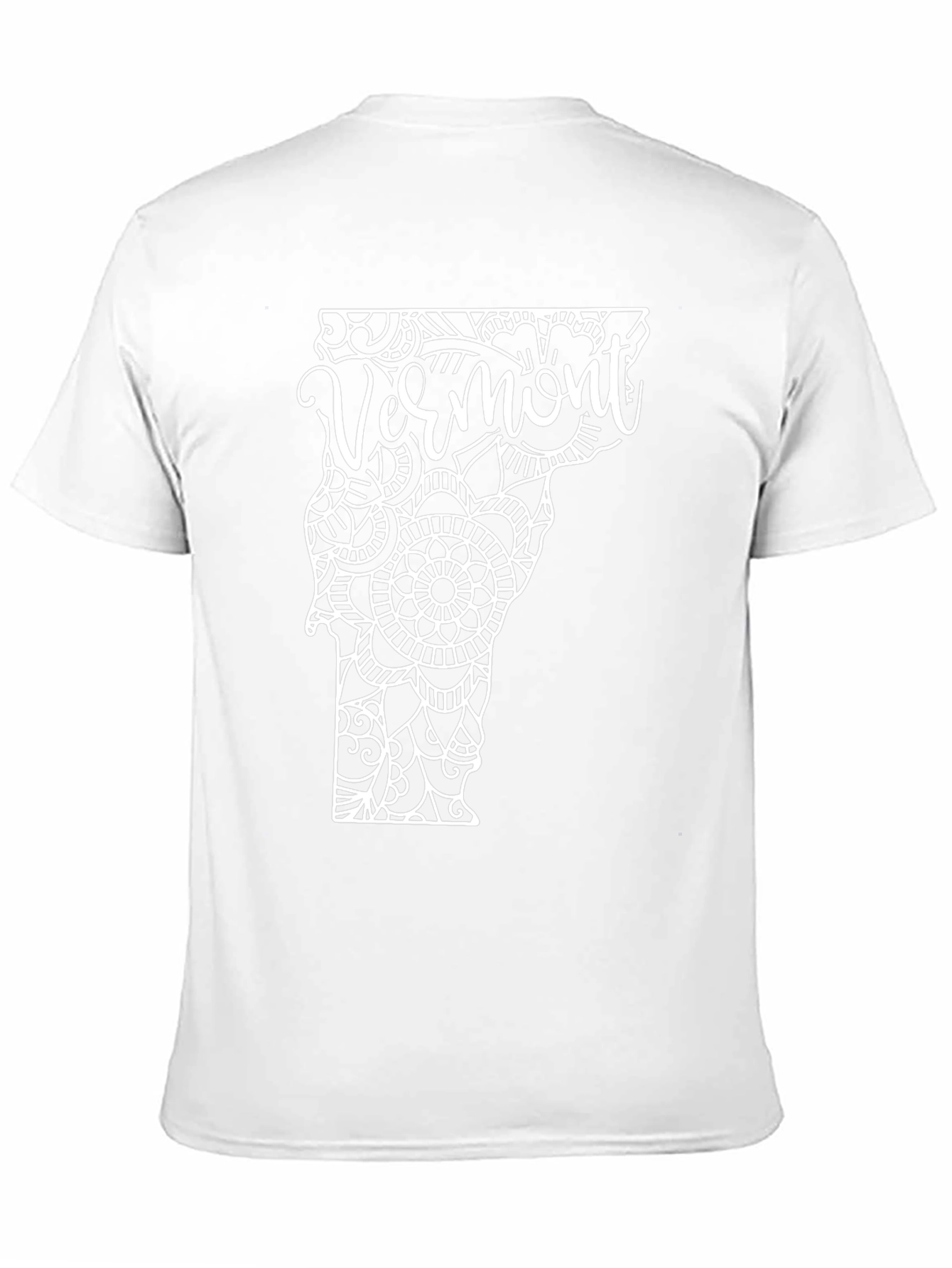 Vermont State Mandala Art Black T-Shirt