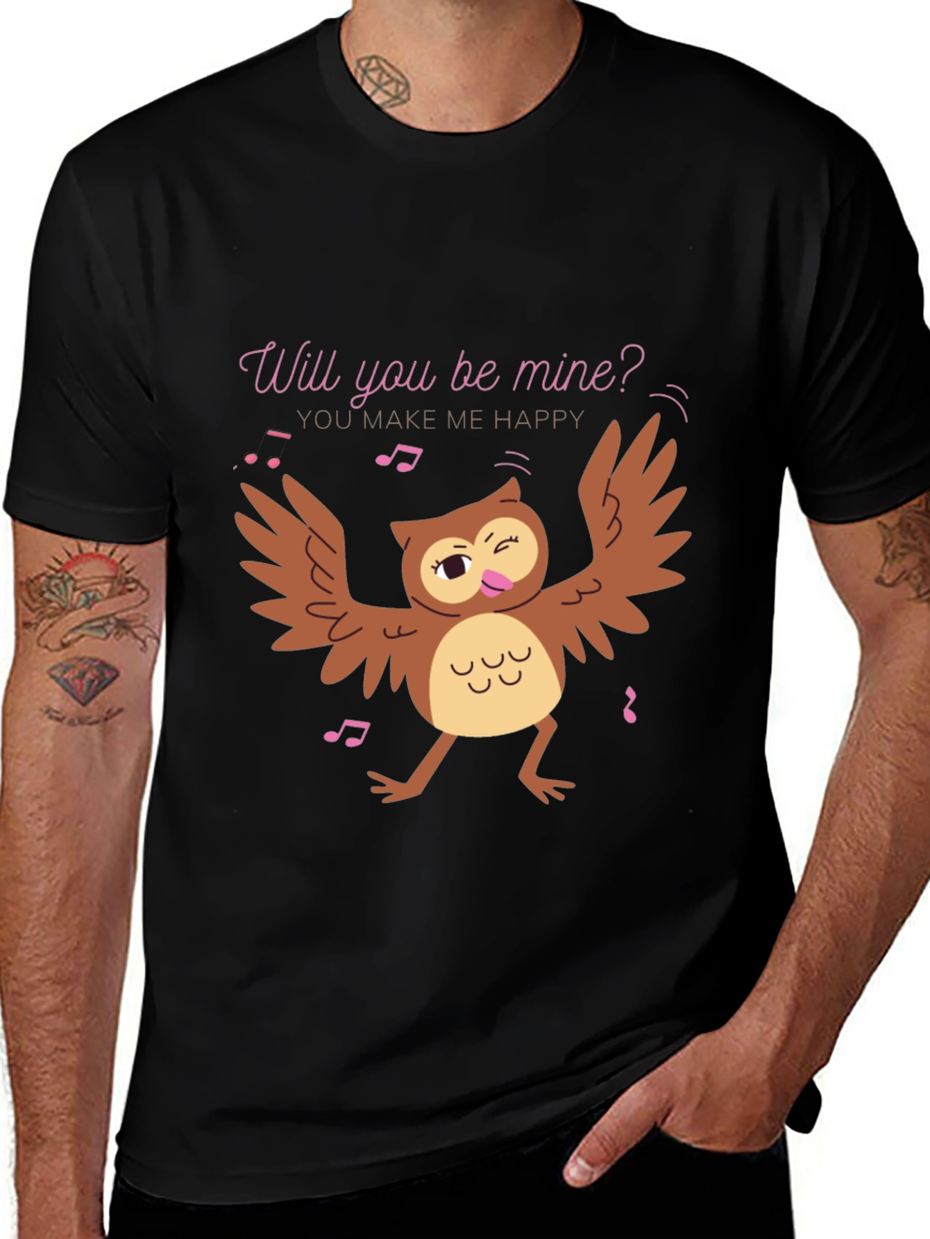 Whimsical Owl Valentines Day T-Shirt