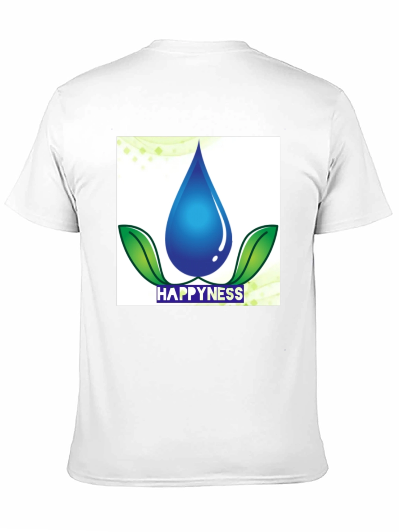 Happiness Water Drop Graphic Tee - Black Cotton Blend