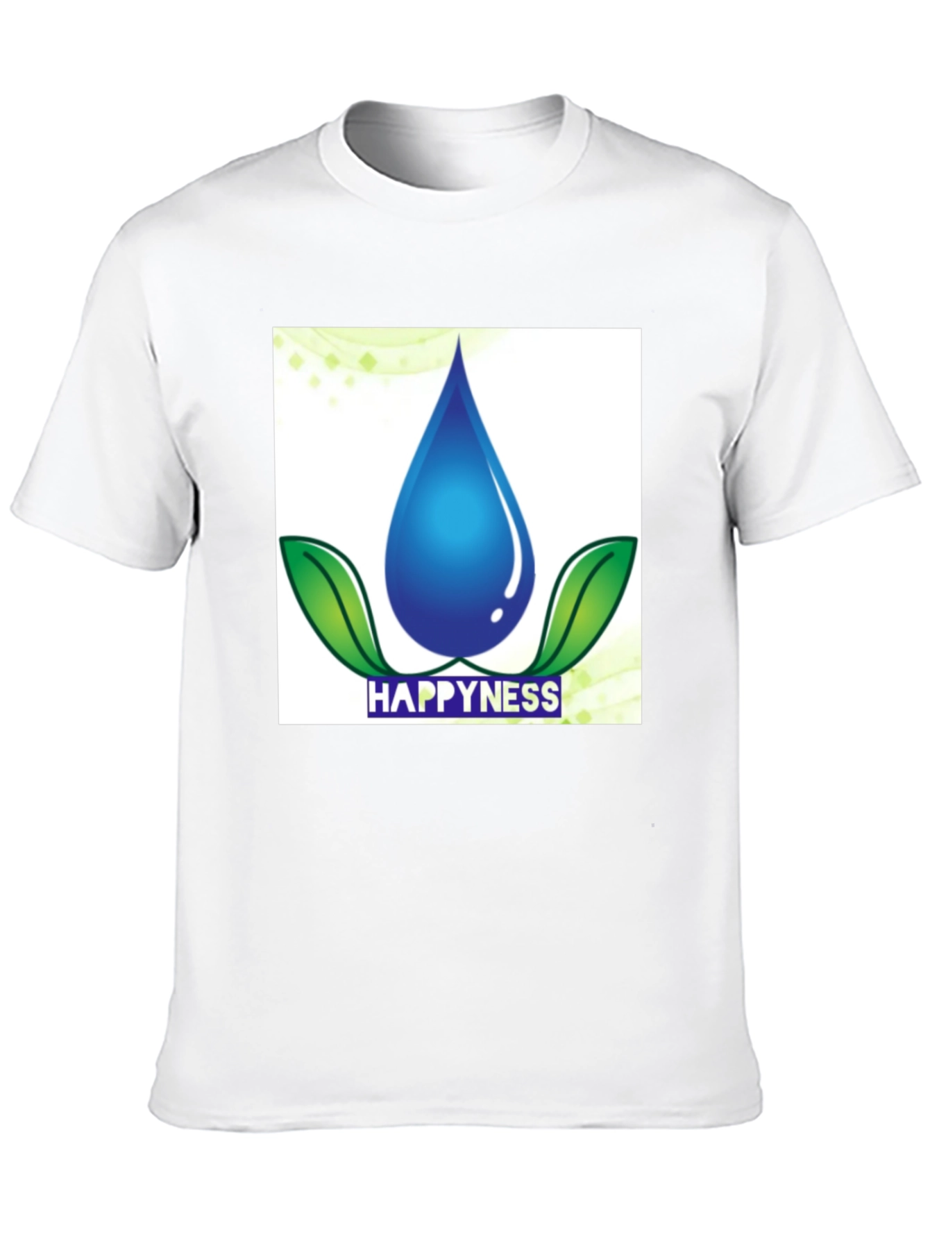 Happiness Water Drop Graphic Tee - Black Cotton Blend