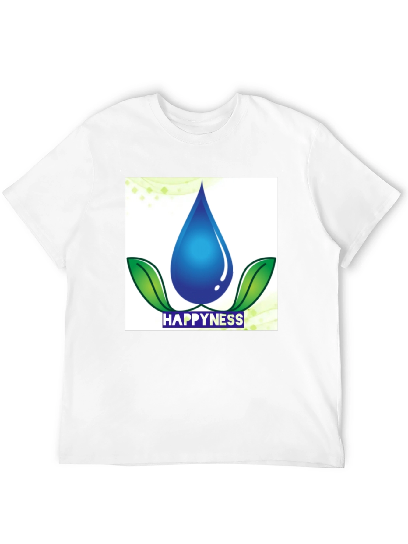 Happiness Water Drop Graphic Tee - Black Cotton Blend