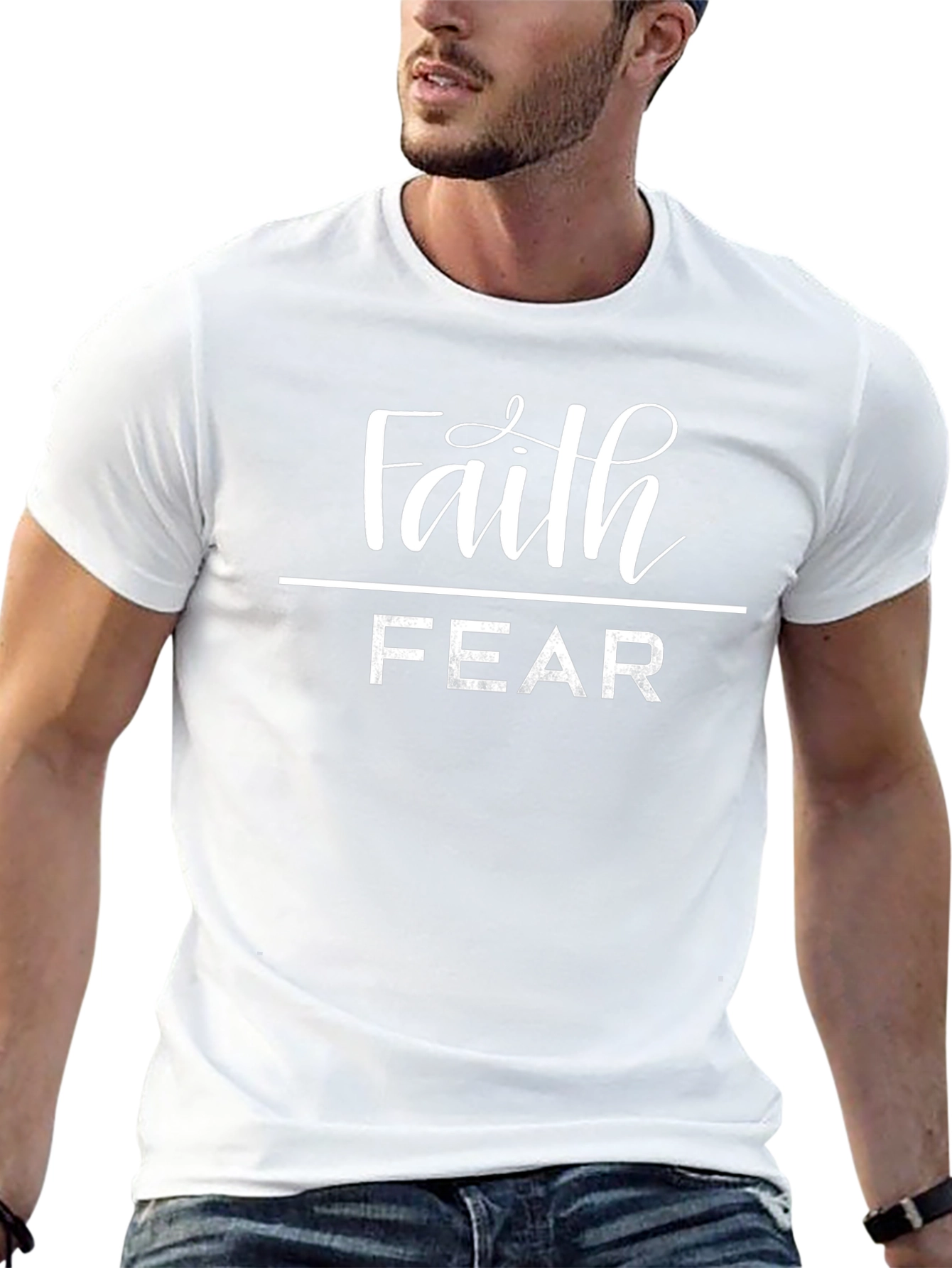 Faith Over Fear Graphic T-Shirt - Black