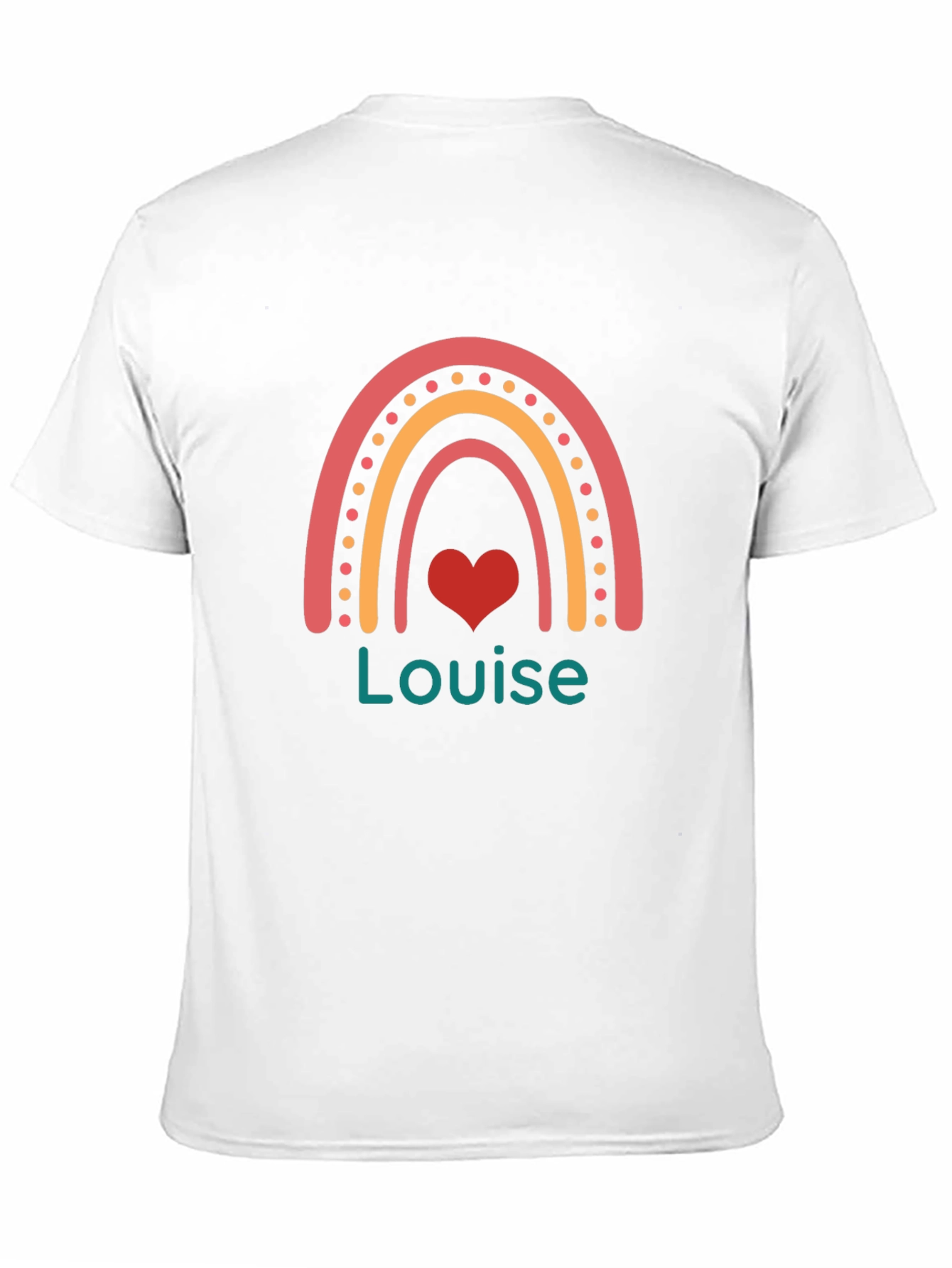 Louise Rainbow Heart Personalized Black T-Shirt
