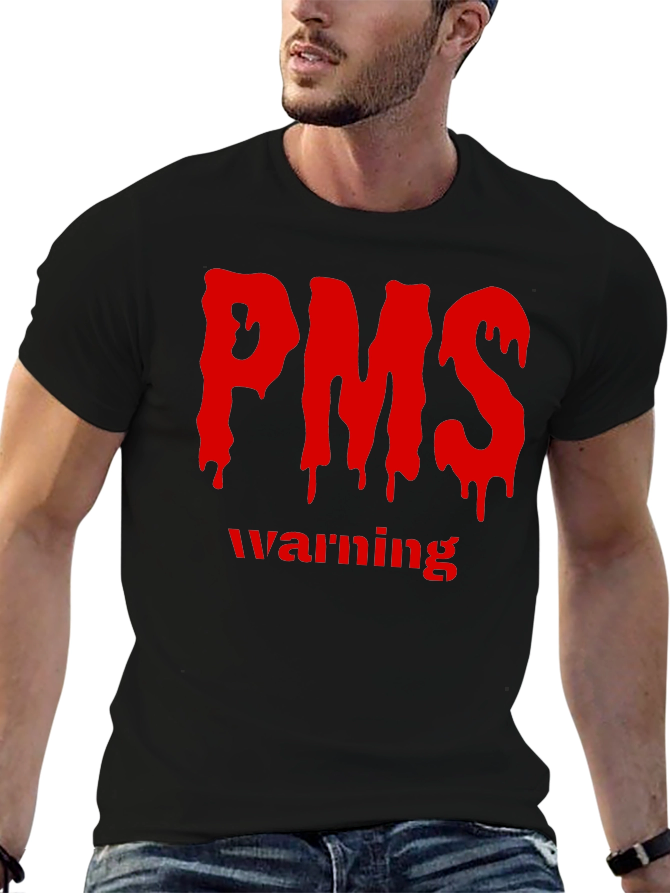 PMS Warning Graphic T-Shirt - Black